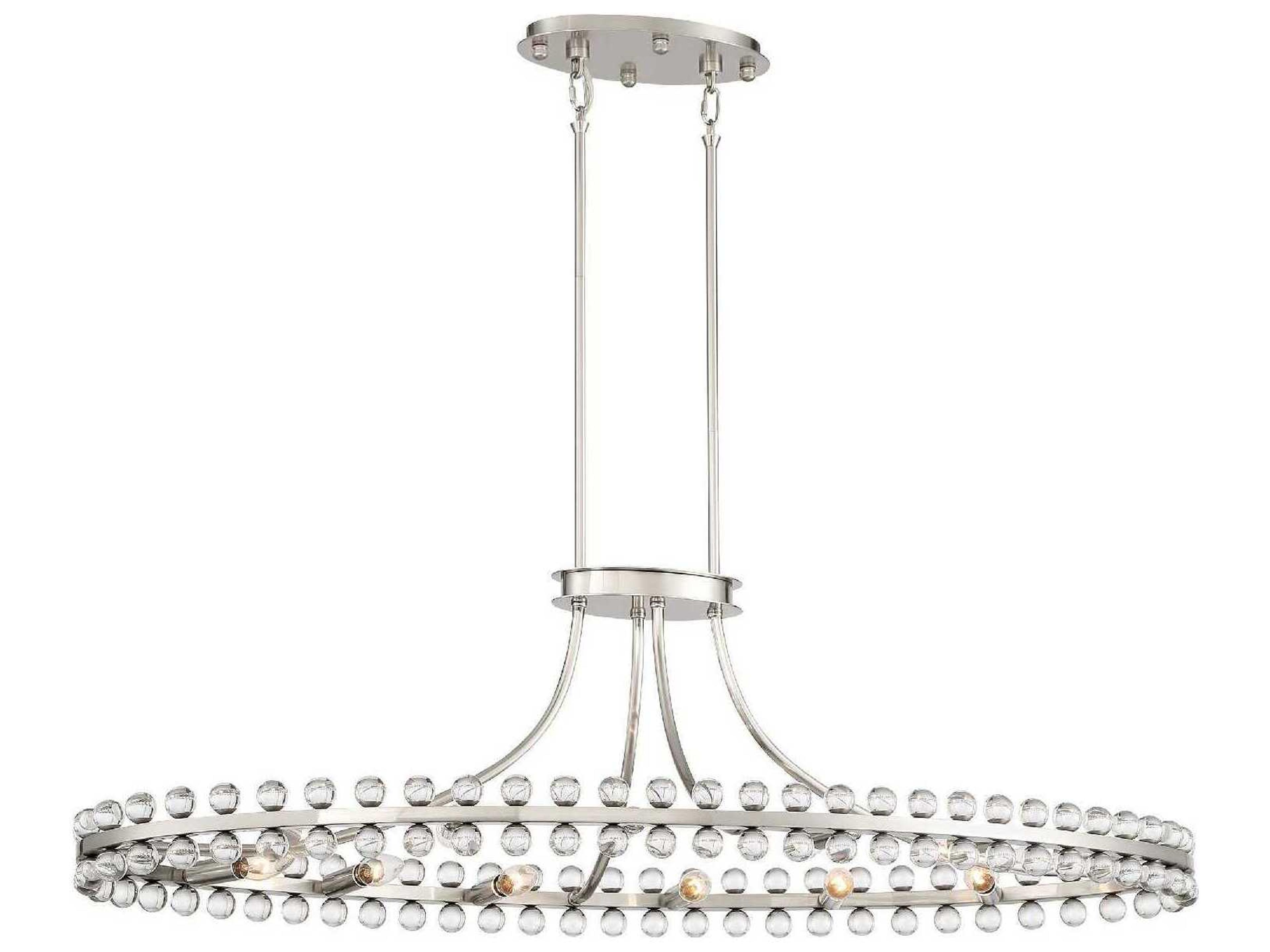 Clover 12-Light Brushed Nickel Glass Island Pendant