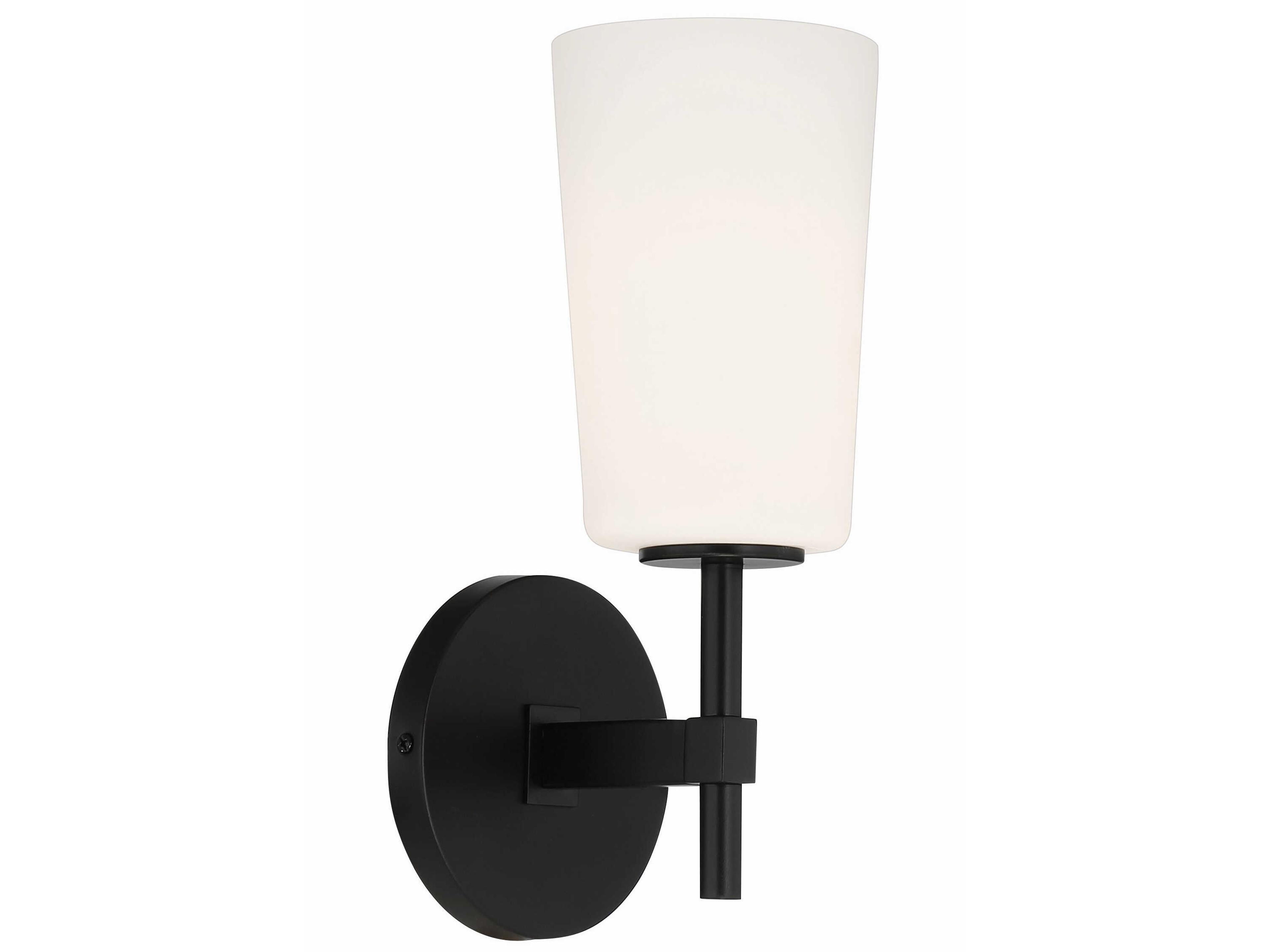 Colton 1-Light Black Glass Wall Sconce