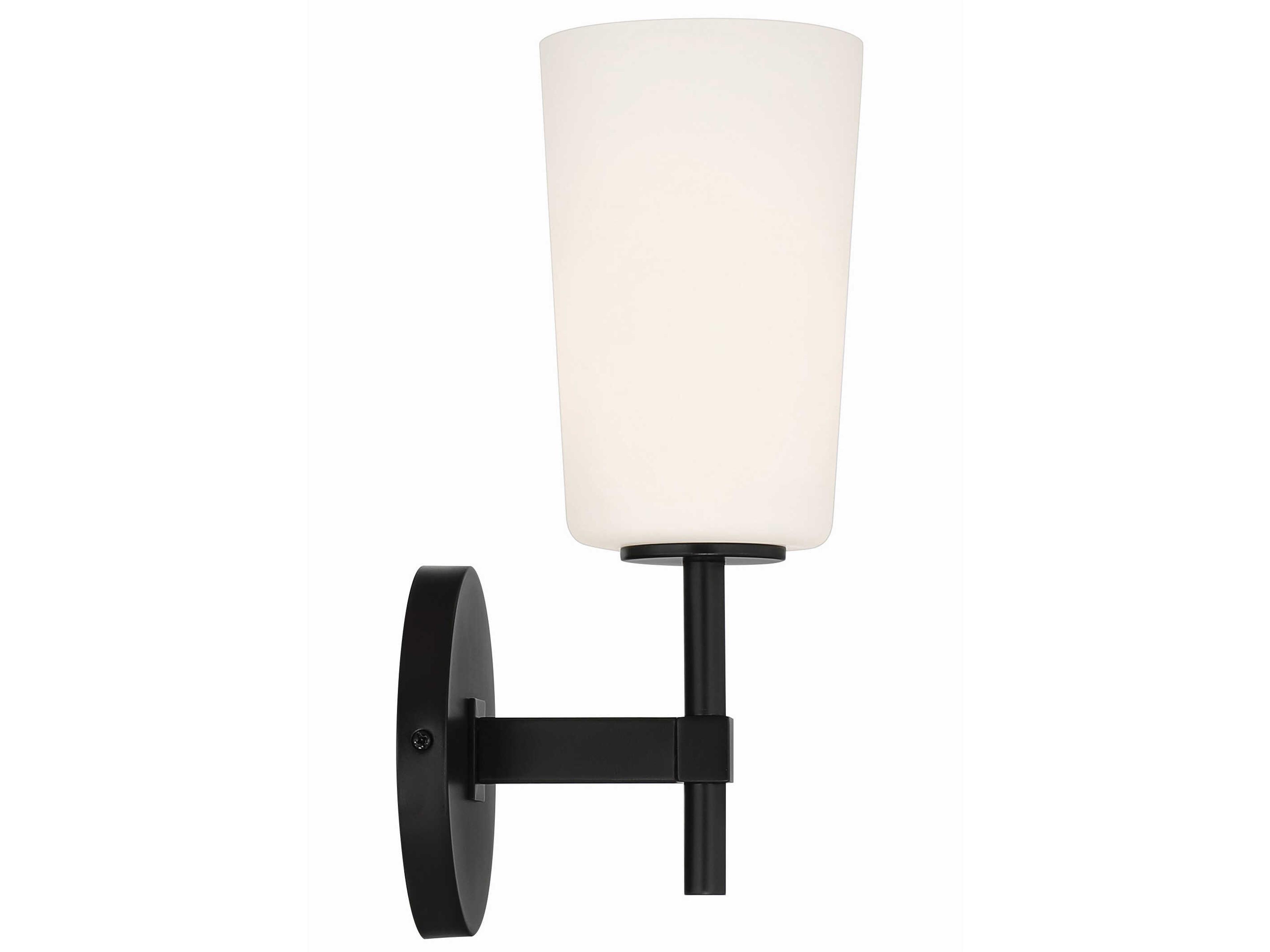 Crystorama Colton 1-Light Black Glass Wall Sconce