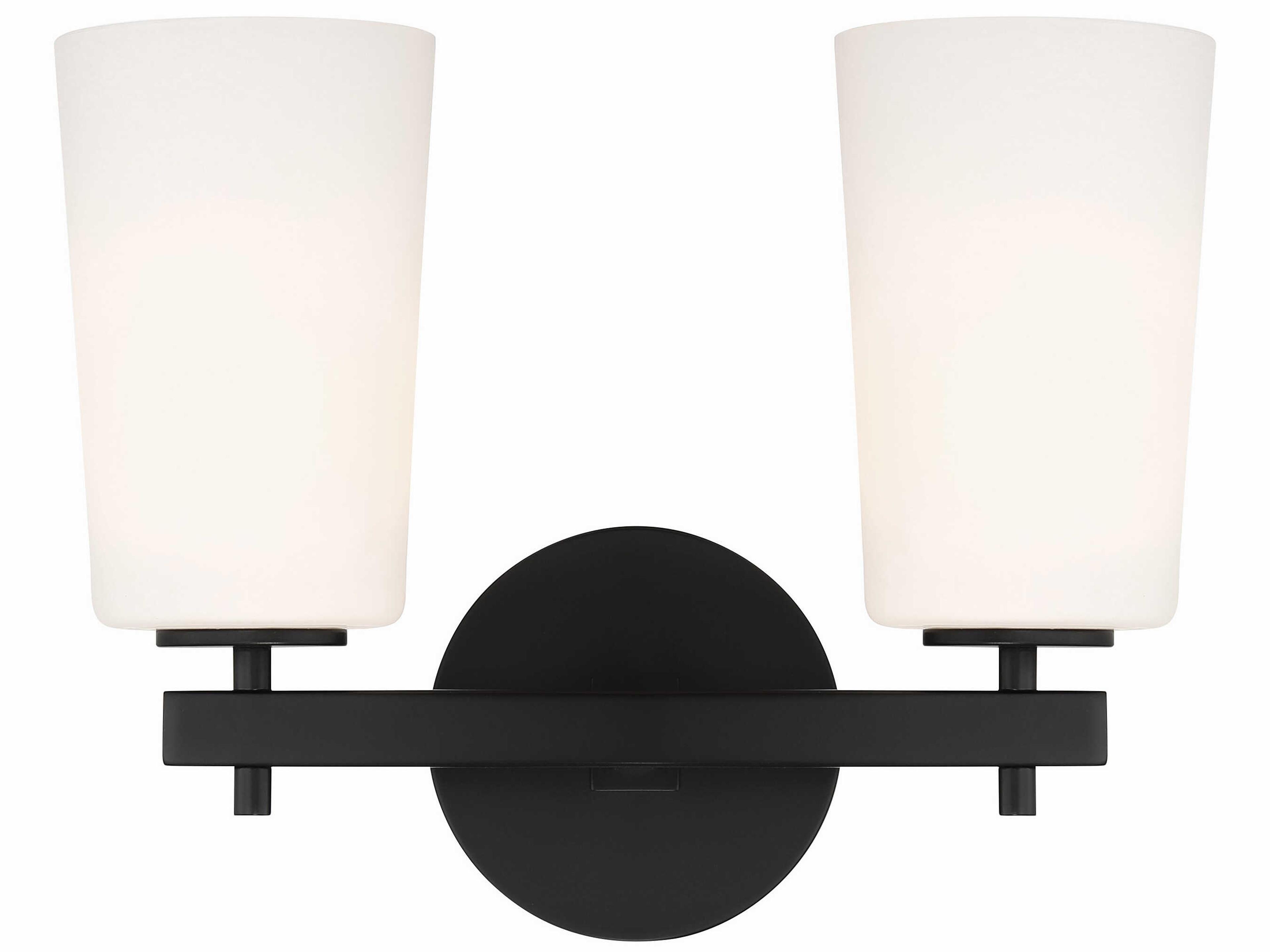 Colton 2-Light Black Glass Vanity Light