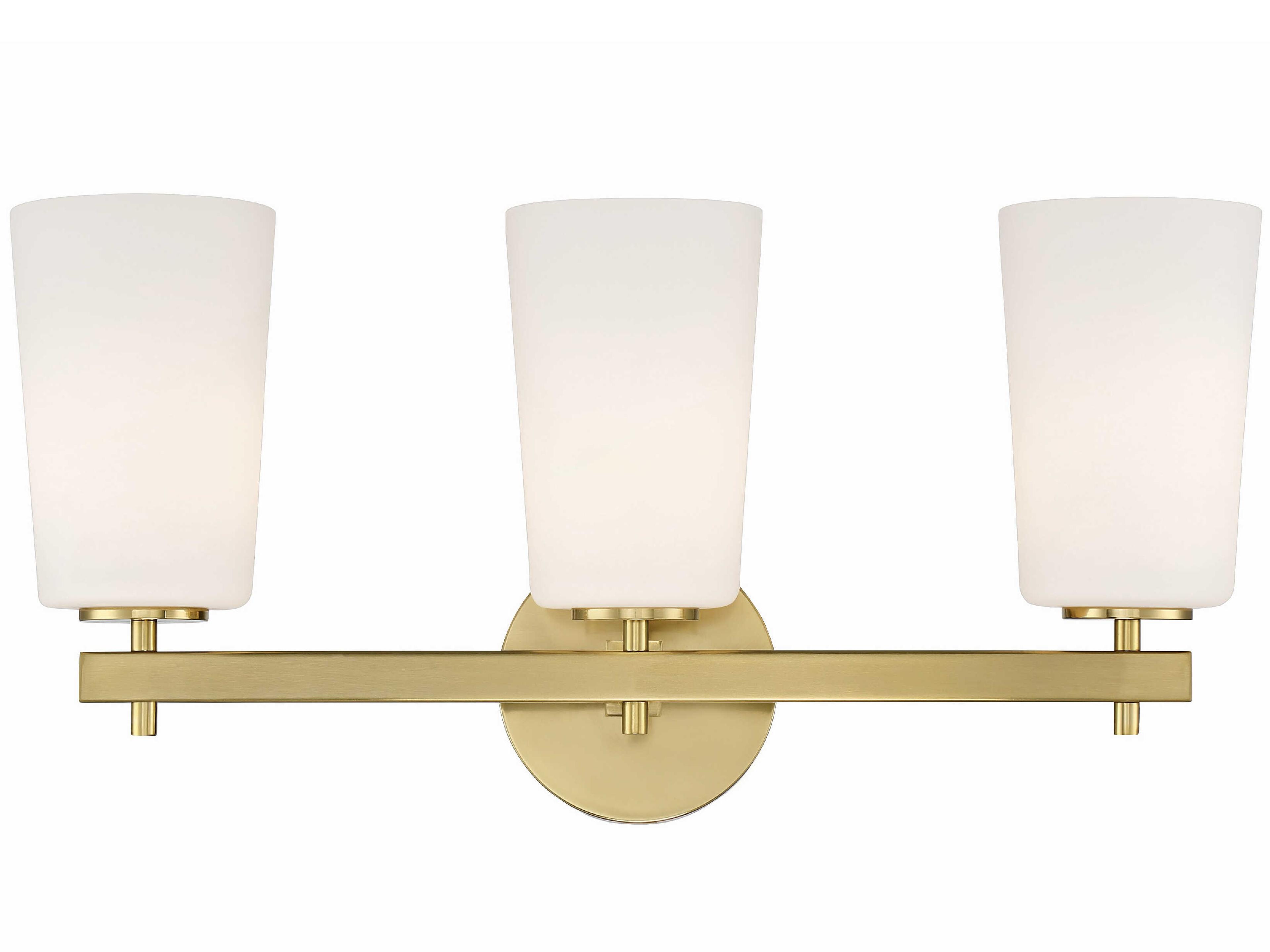 Colton 3-Light Aged Brass Glass Vanity Light