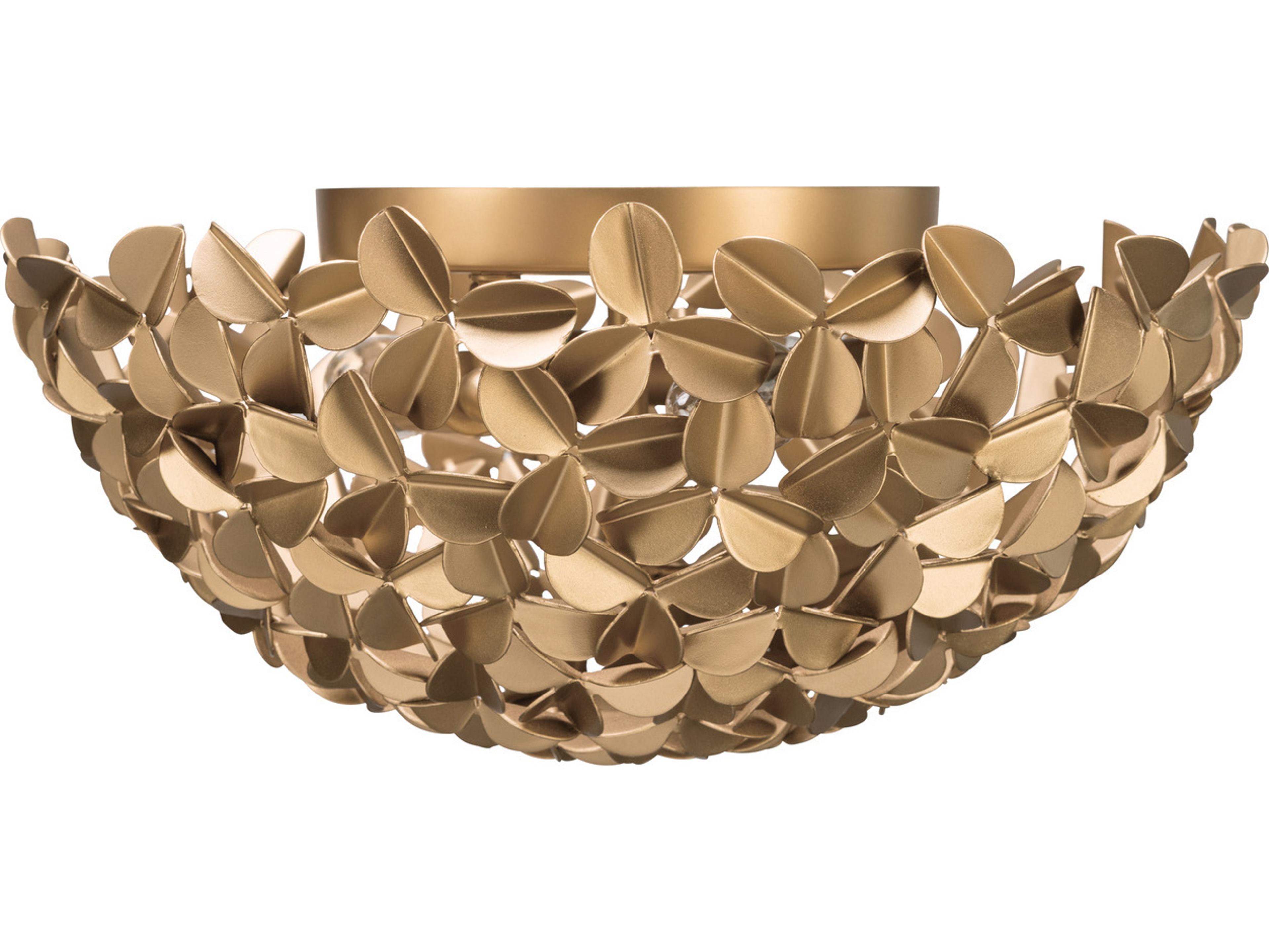 Crystorama Cora 3-Light Gold Flush Mount