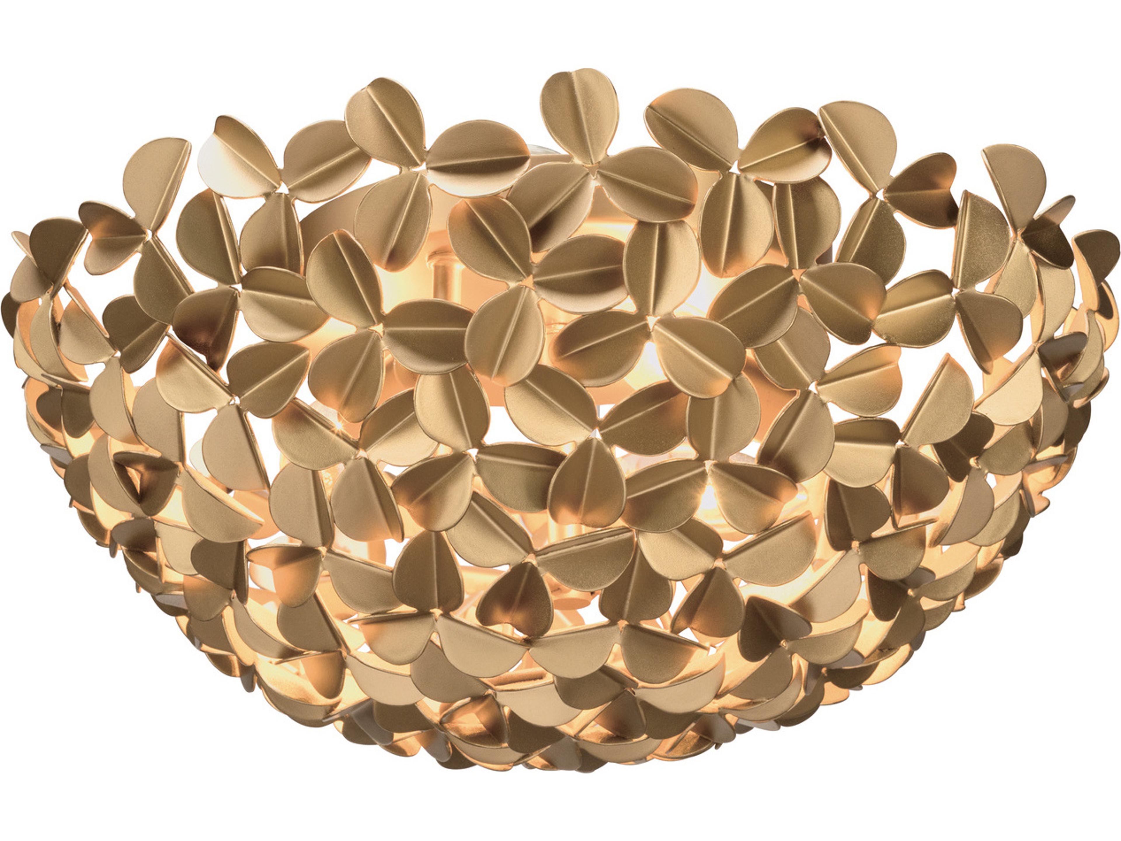 Crystorama Cora 3-Light Gold Flush Mount