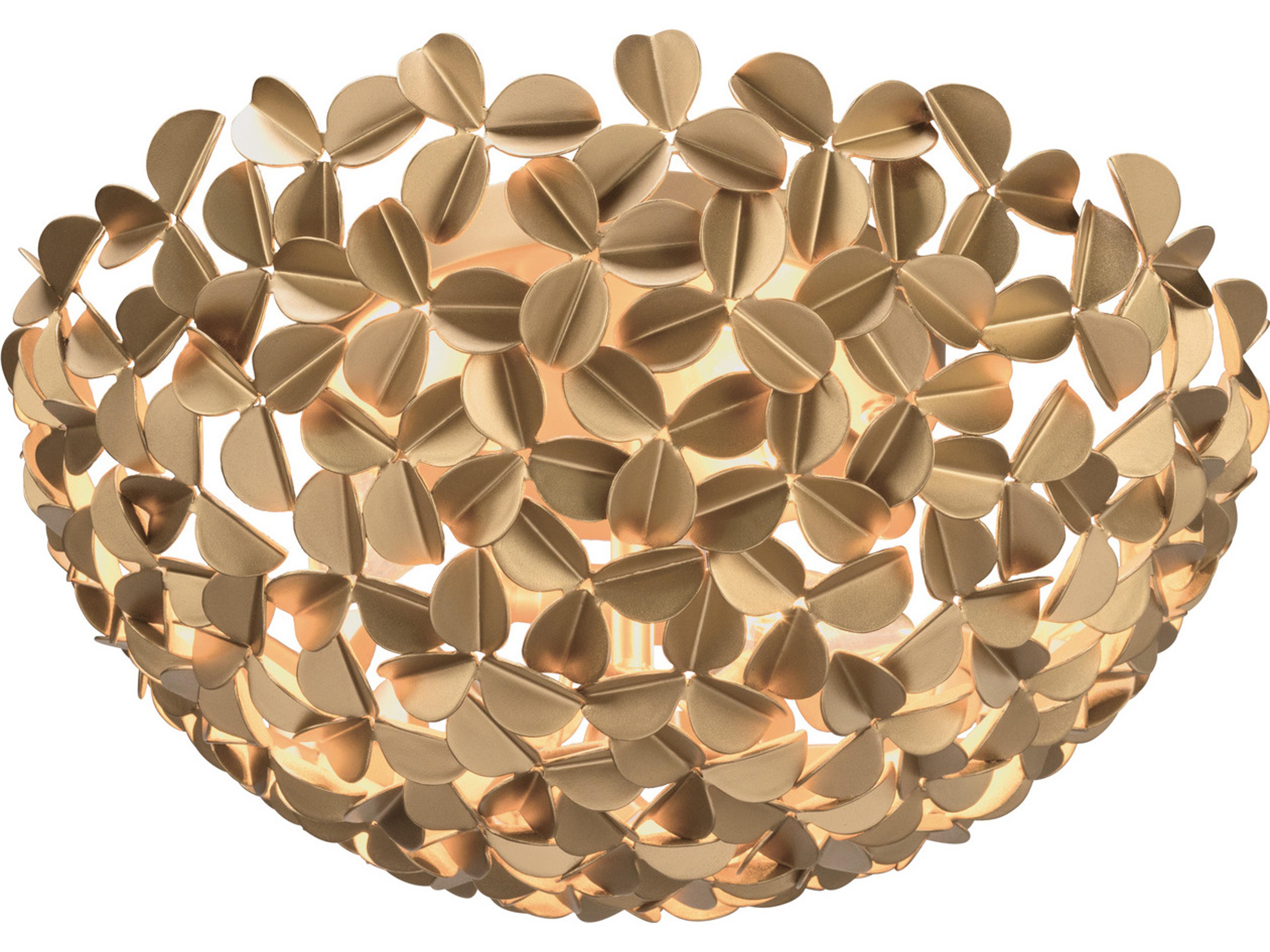 Crystorama Cora 3-Light Gold Flush Mount