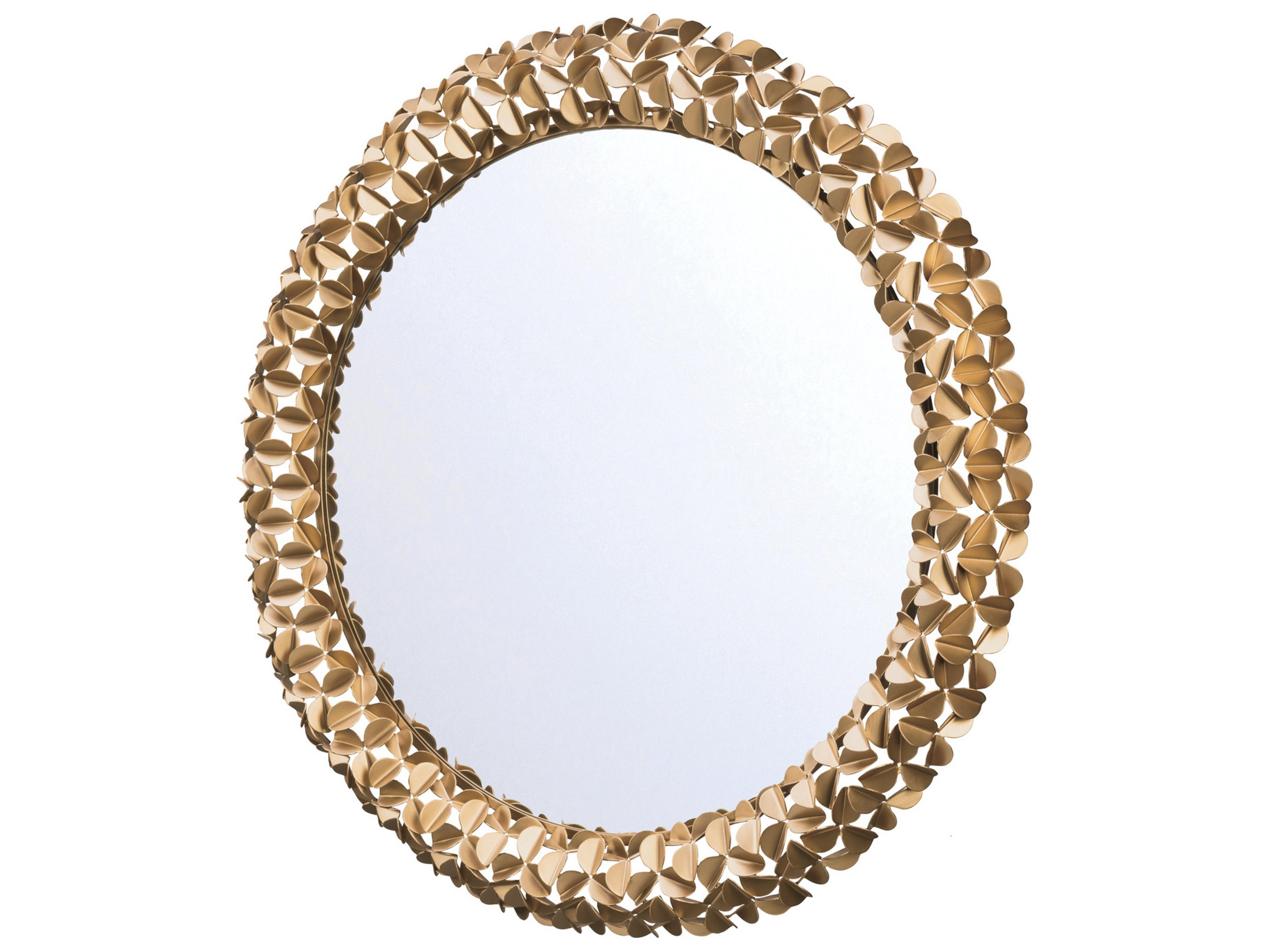 Crystorama Cora Gold Wall Mirror Round
