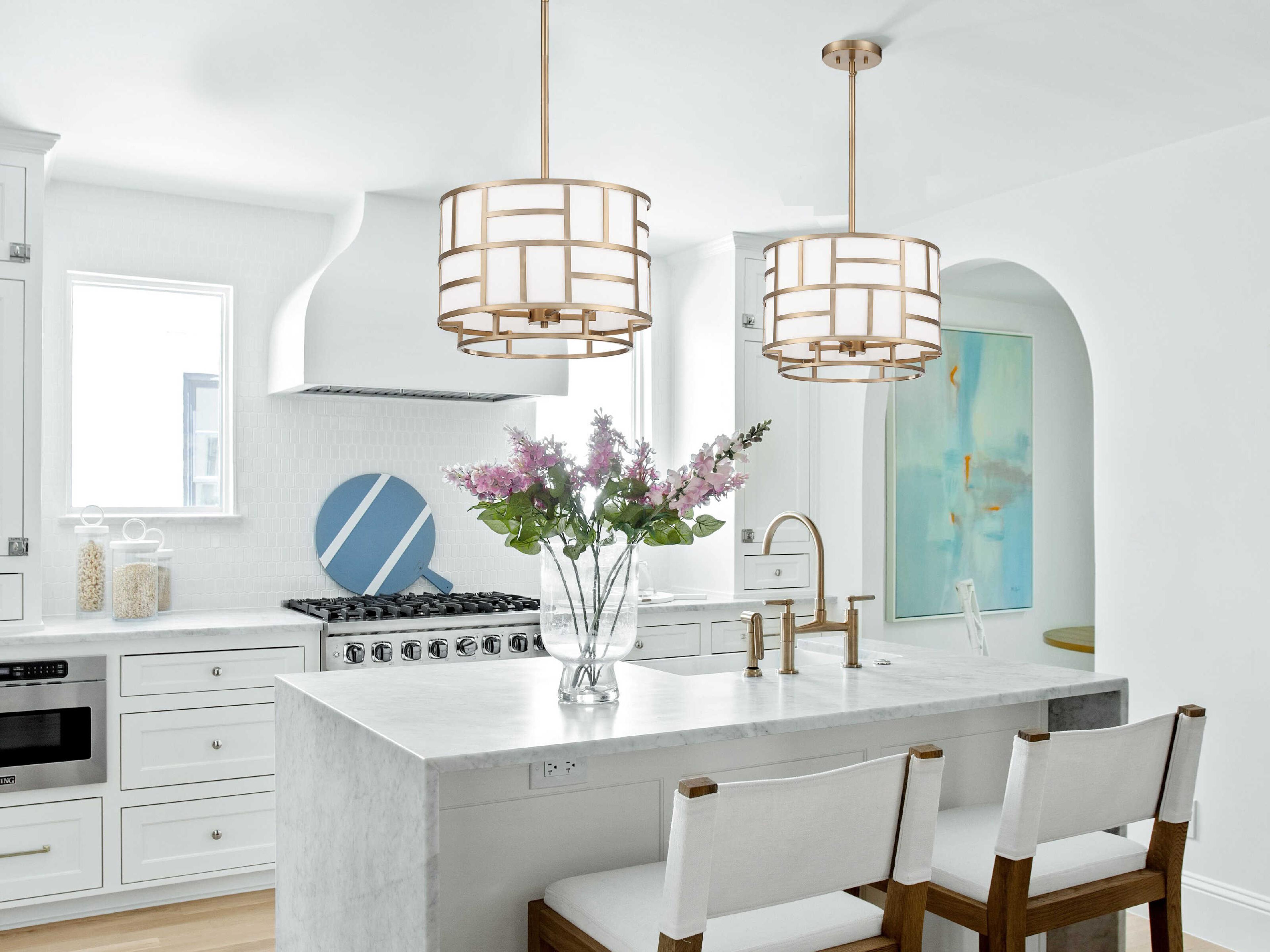 Crystorama Danielson 4-Light White Drum Chandelier