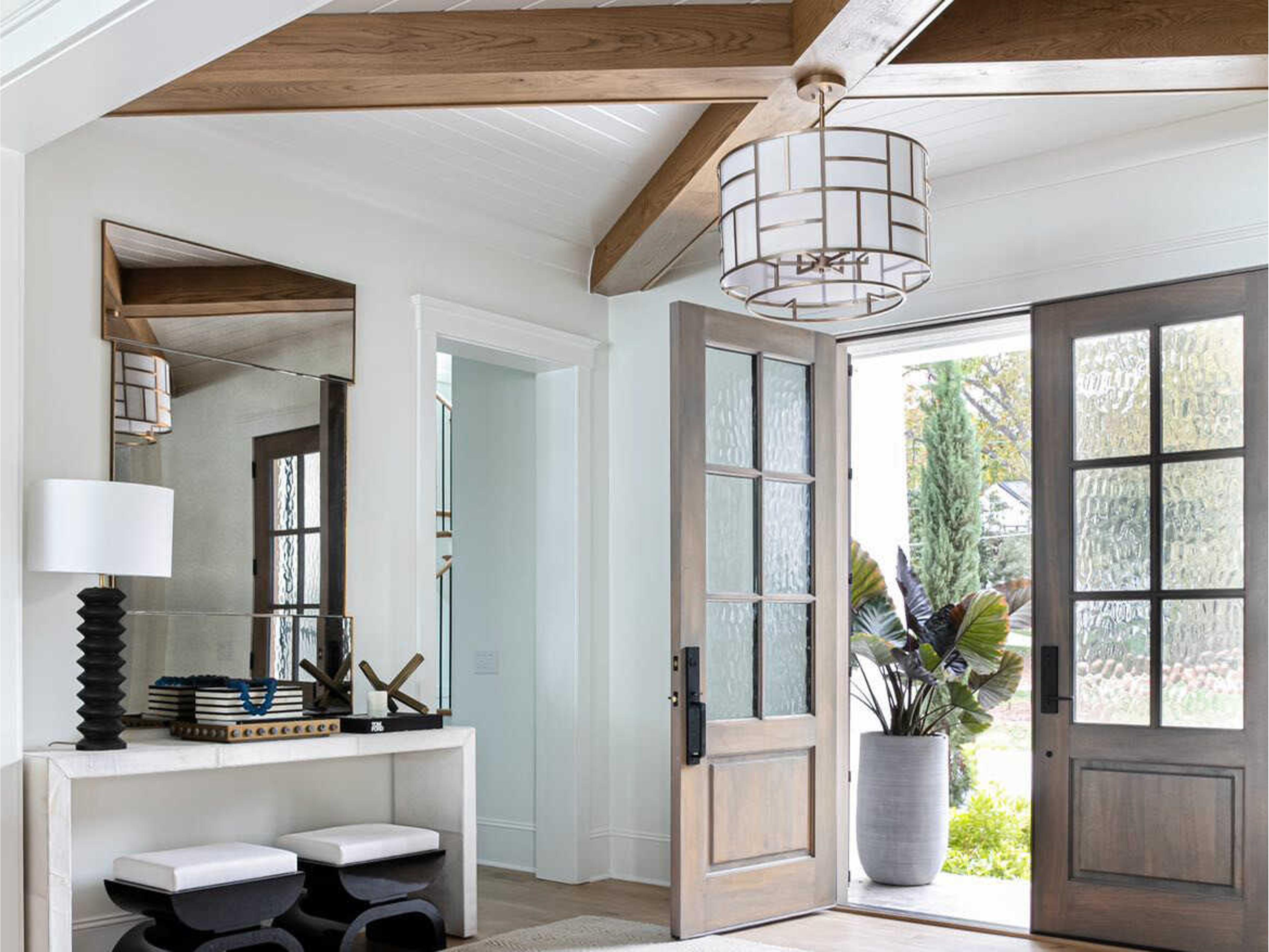 Crystorama Danielson 6-Light White Candelabra Drum Geometric Chandelier