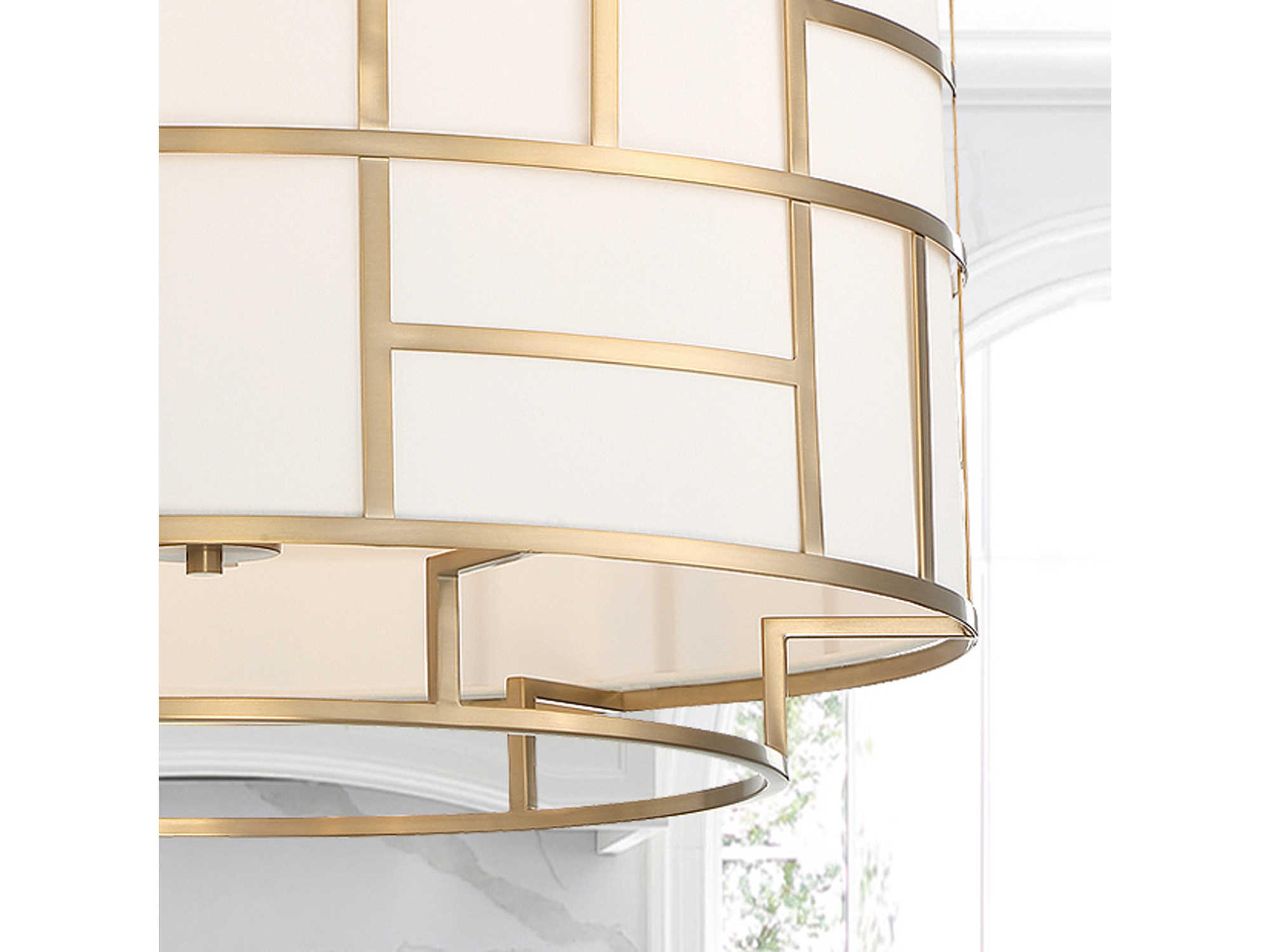 Crystorama Danielson 6-Light White Candelabra Drum Geometric Chandelier