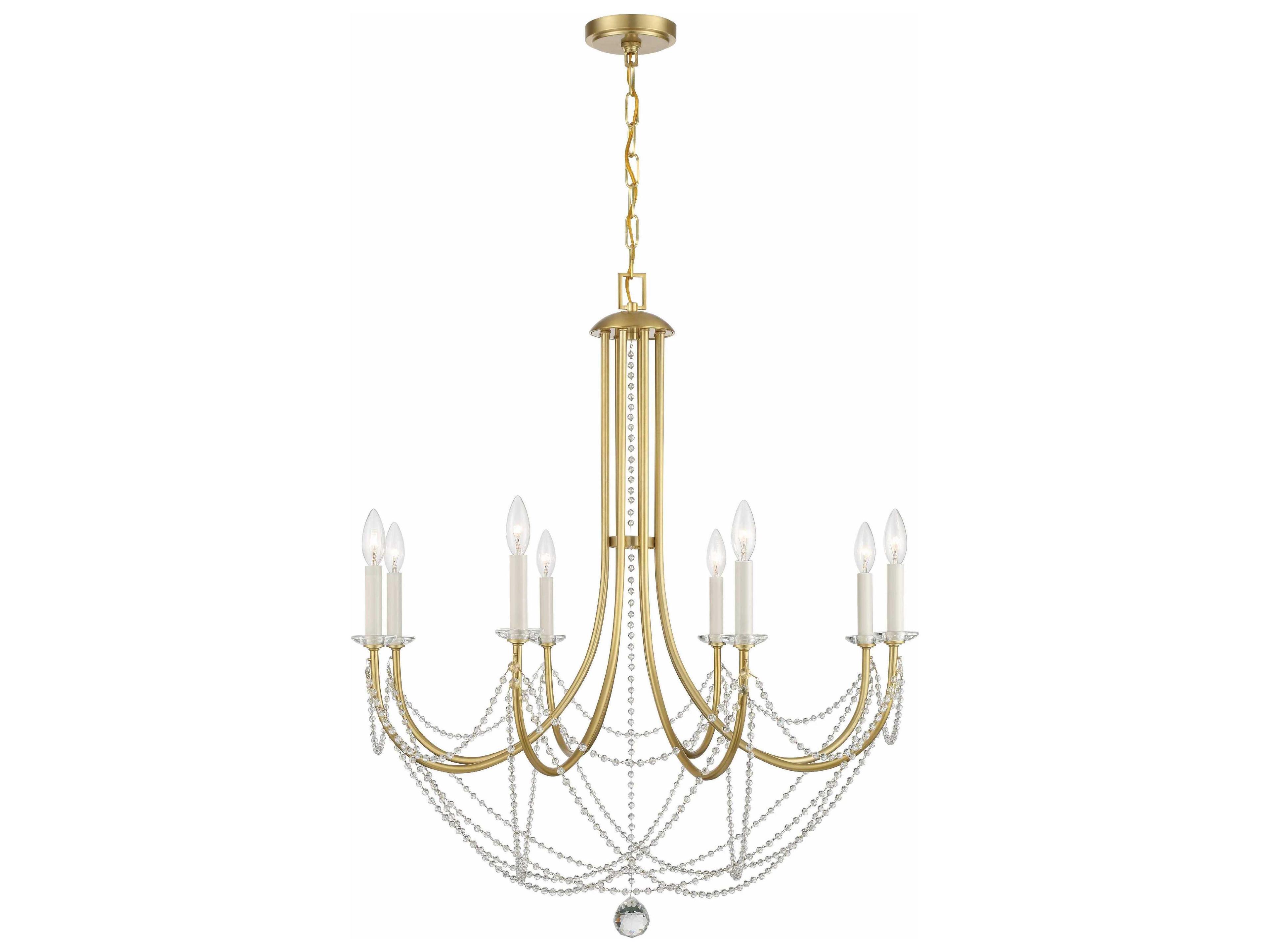 Crystorama Delilah 8-Light Aged Brass Crystal Candelabra Chandelier