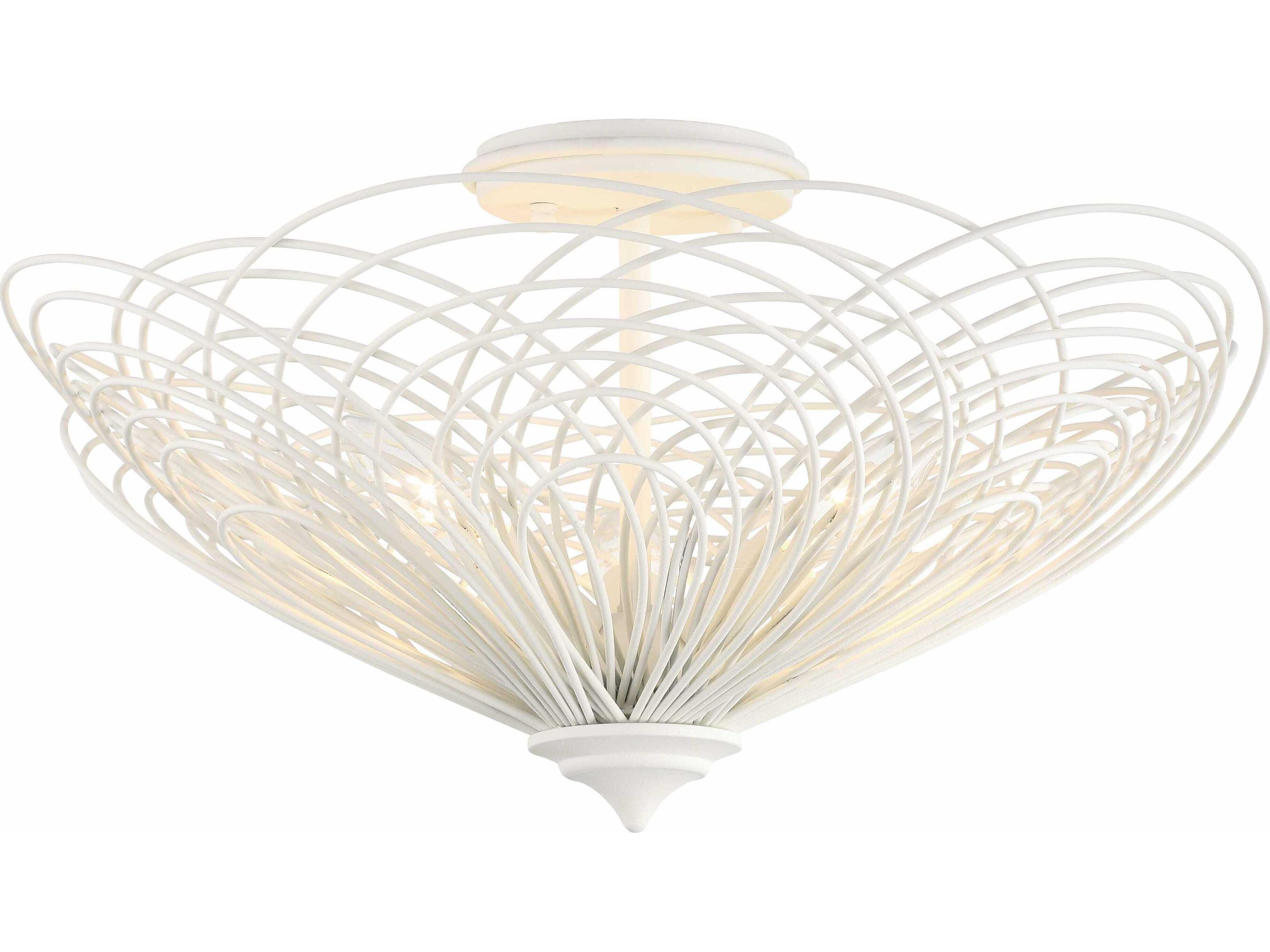Doral 3-Light Matte White Semi Flush Mount