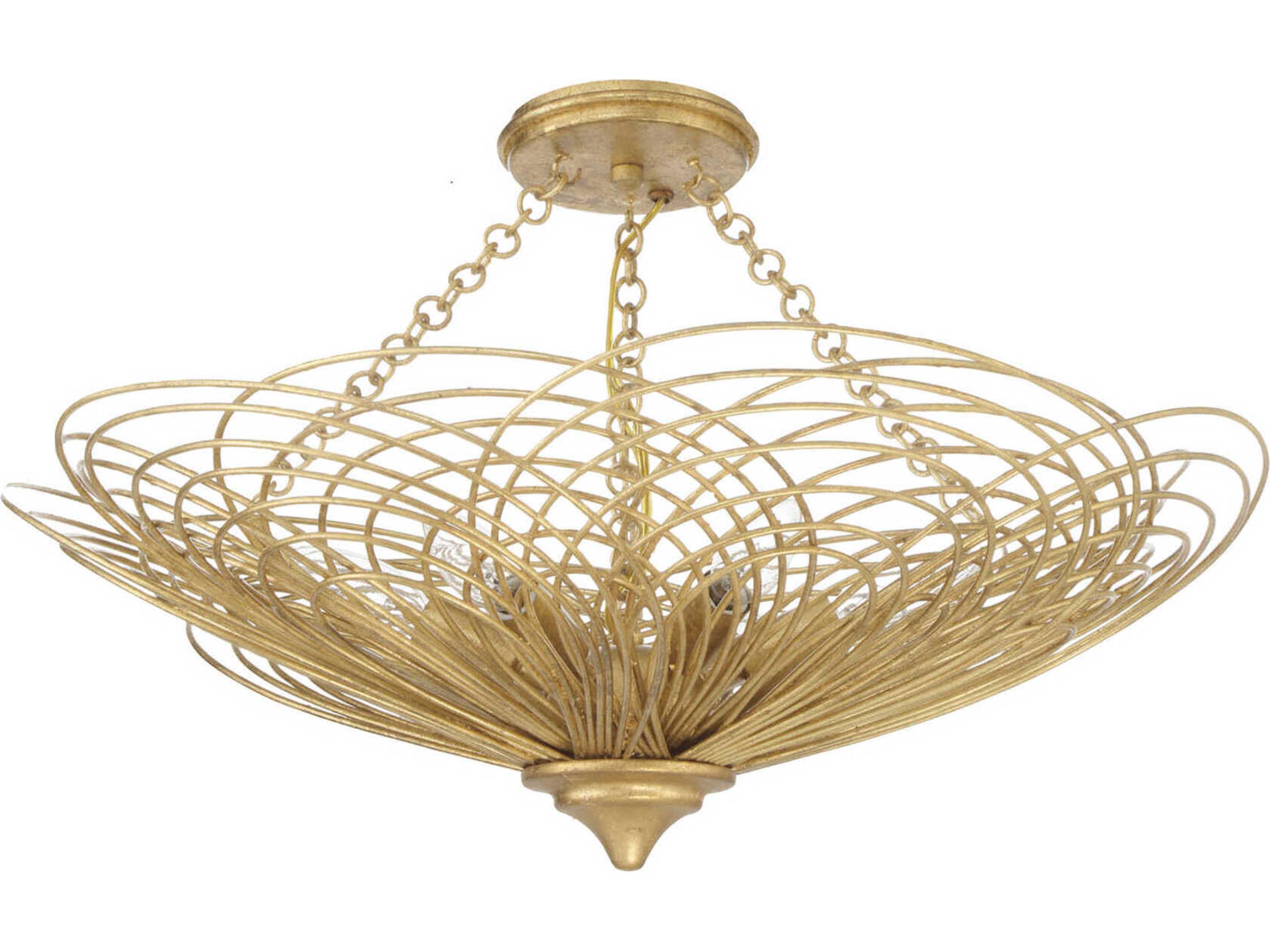 Doral 6-Light Renaissance Gold Semi Flush Mount