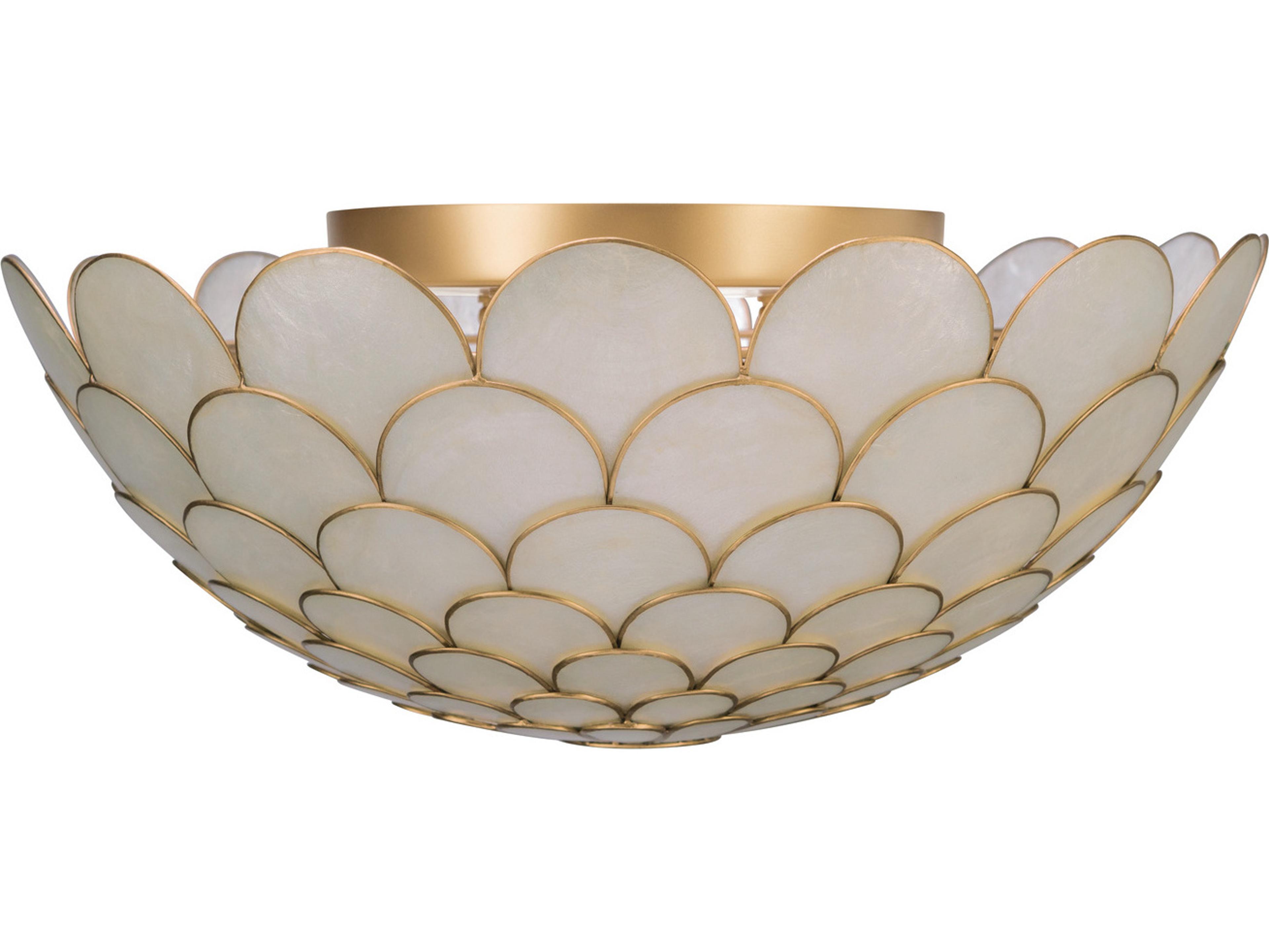 Crystorama Darby 3-Light Gold Semi Flush Mount