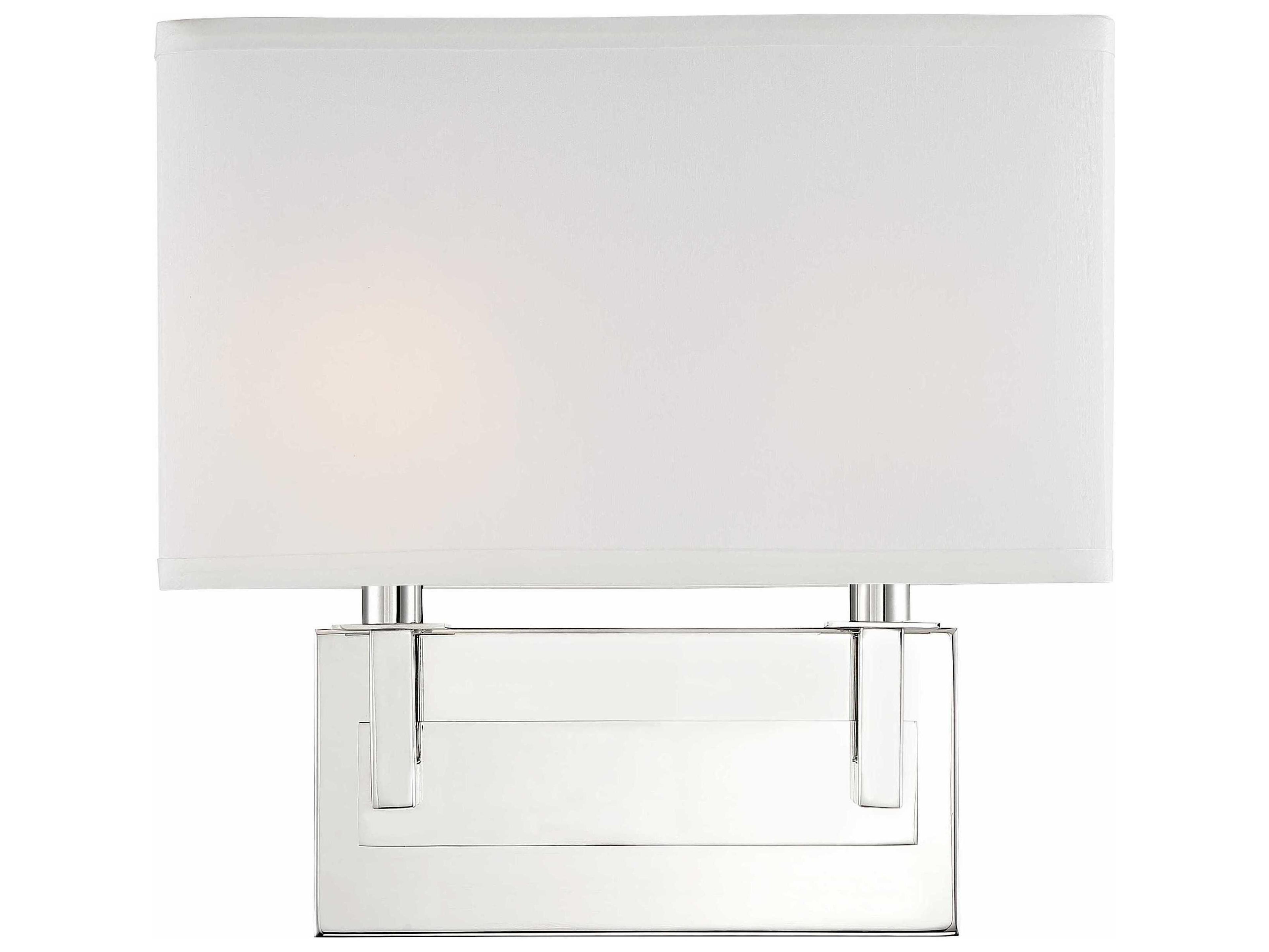 Crystorama Durham 2-Light Polished Nickel Wall Sconce