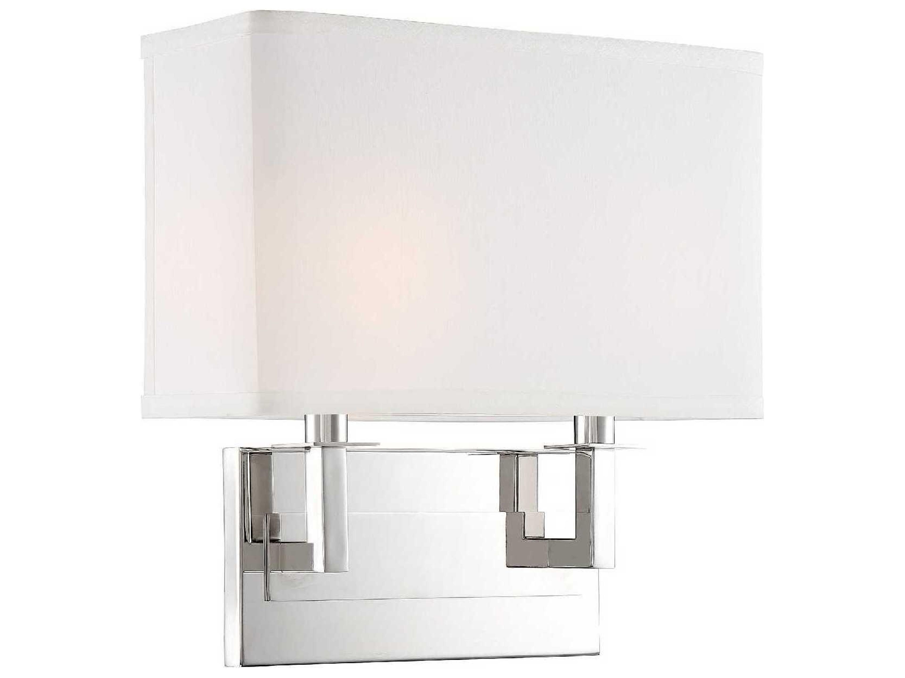 Crystorama Durham 2-Light Polished Nickel Wall Sconce