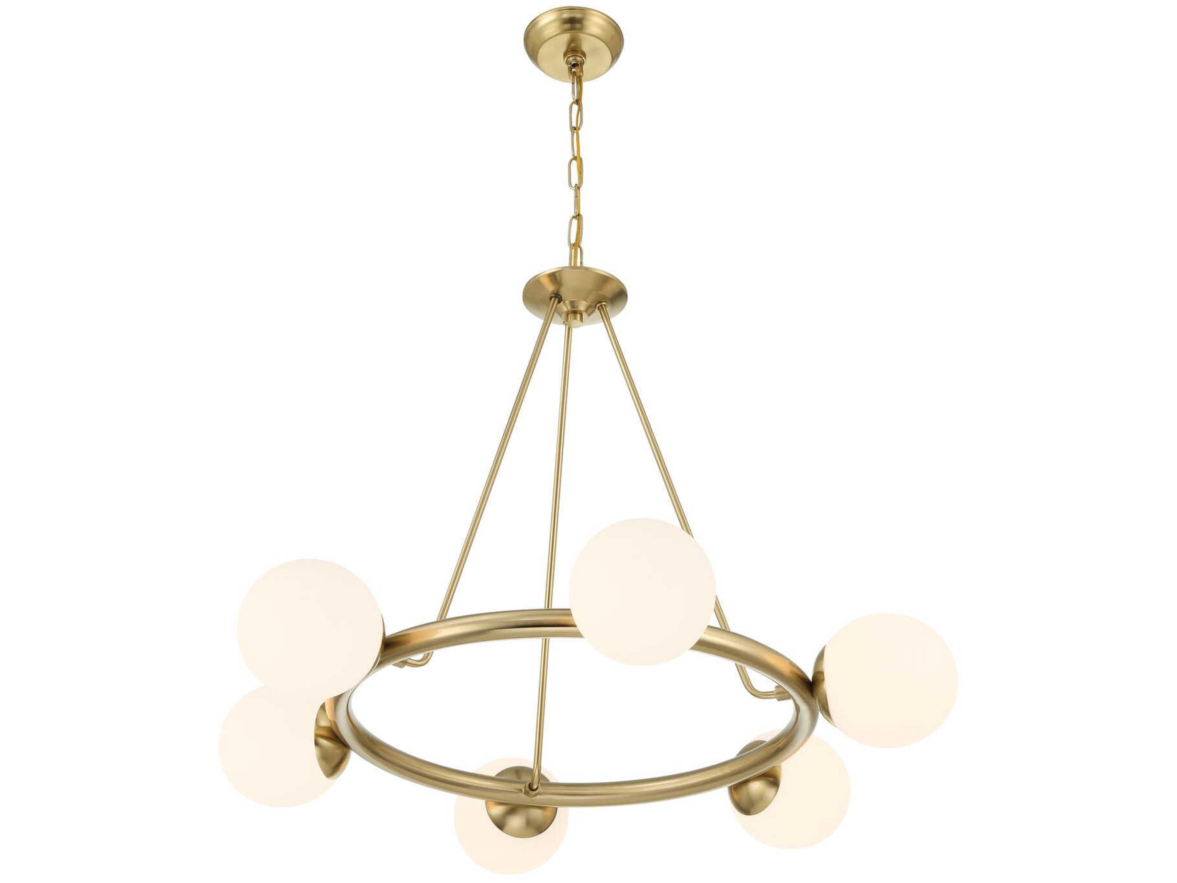 Crystorama Maverick 6-Light Vibrant Gold Globe Chandelier