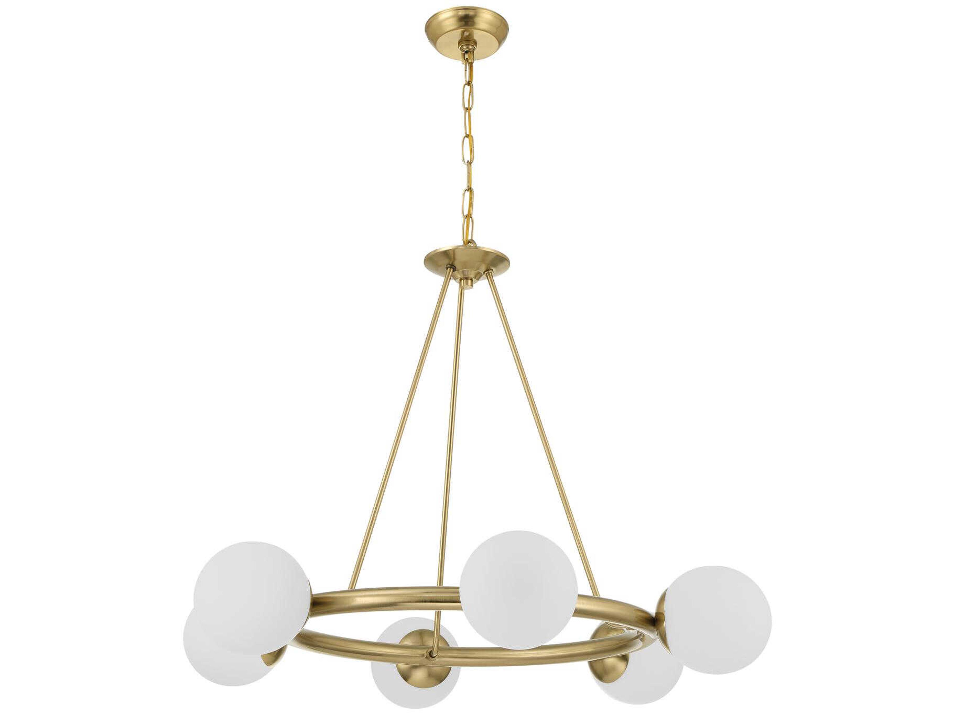 Crystorama Maverick 6-Light Vibrant Gold Globe Chandelier