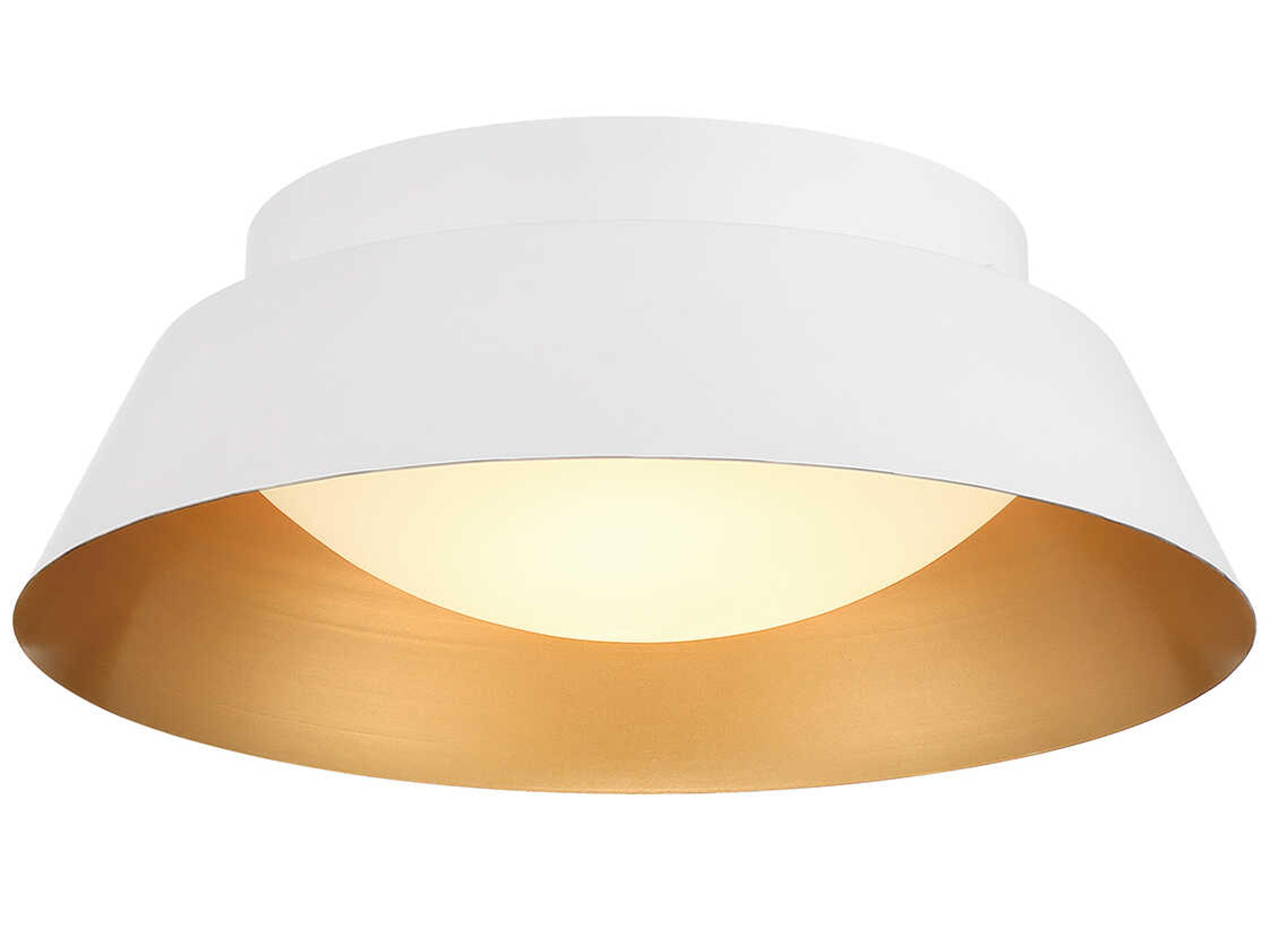 Donoven 2-Light White Gold Round Flush Mount