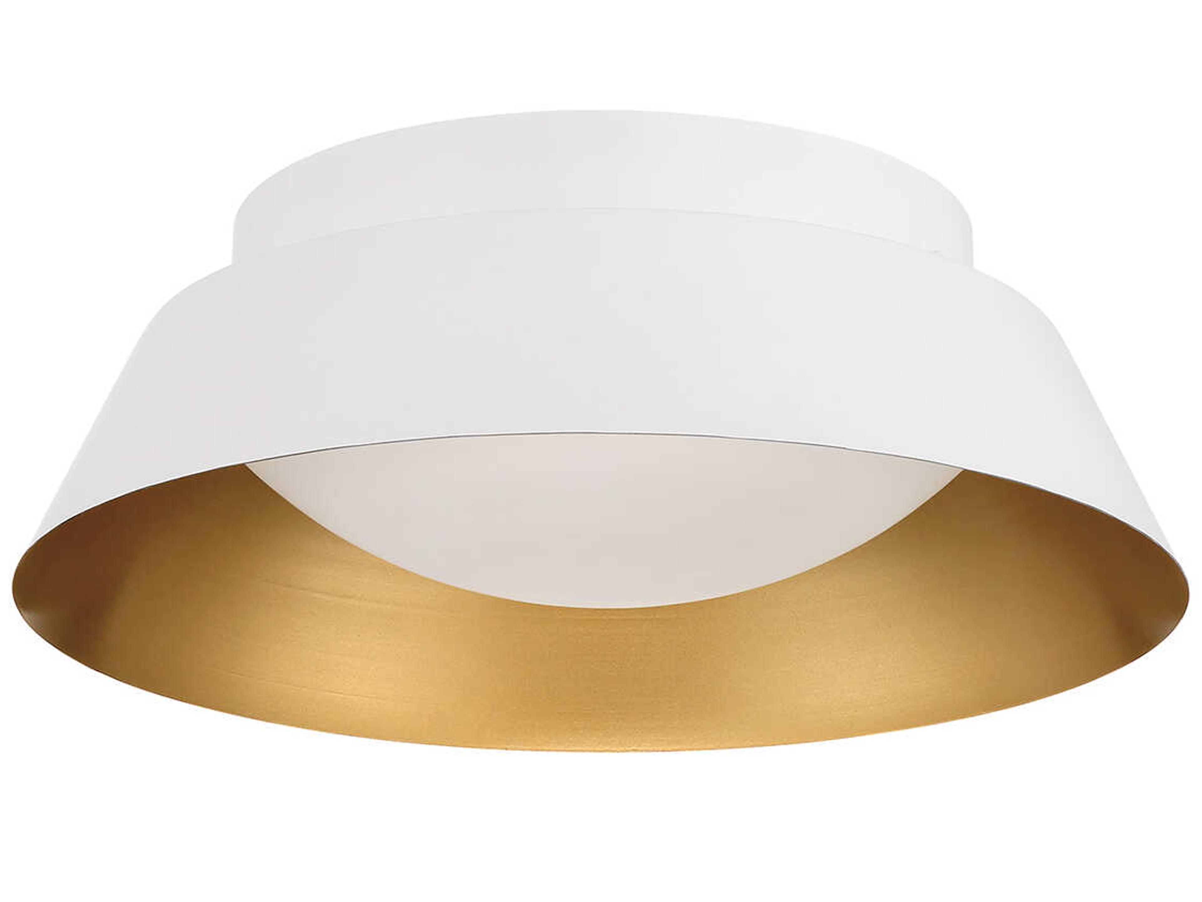 Crystorama Donoven 2-Light White Gold Round Flush Mount