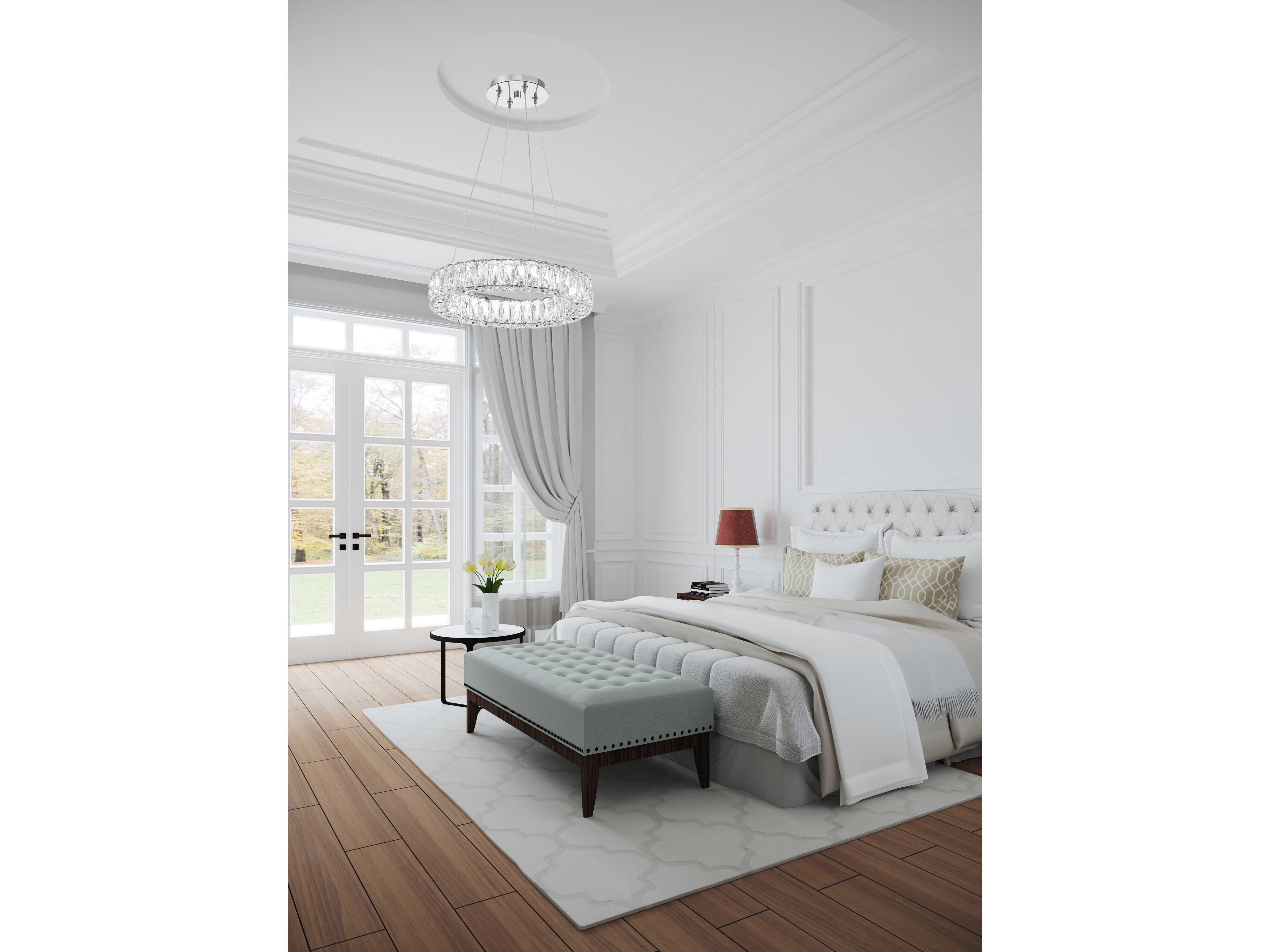 Crystorama Kinsley 1-Light Polished Chrome Round Pendant