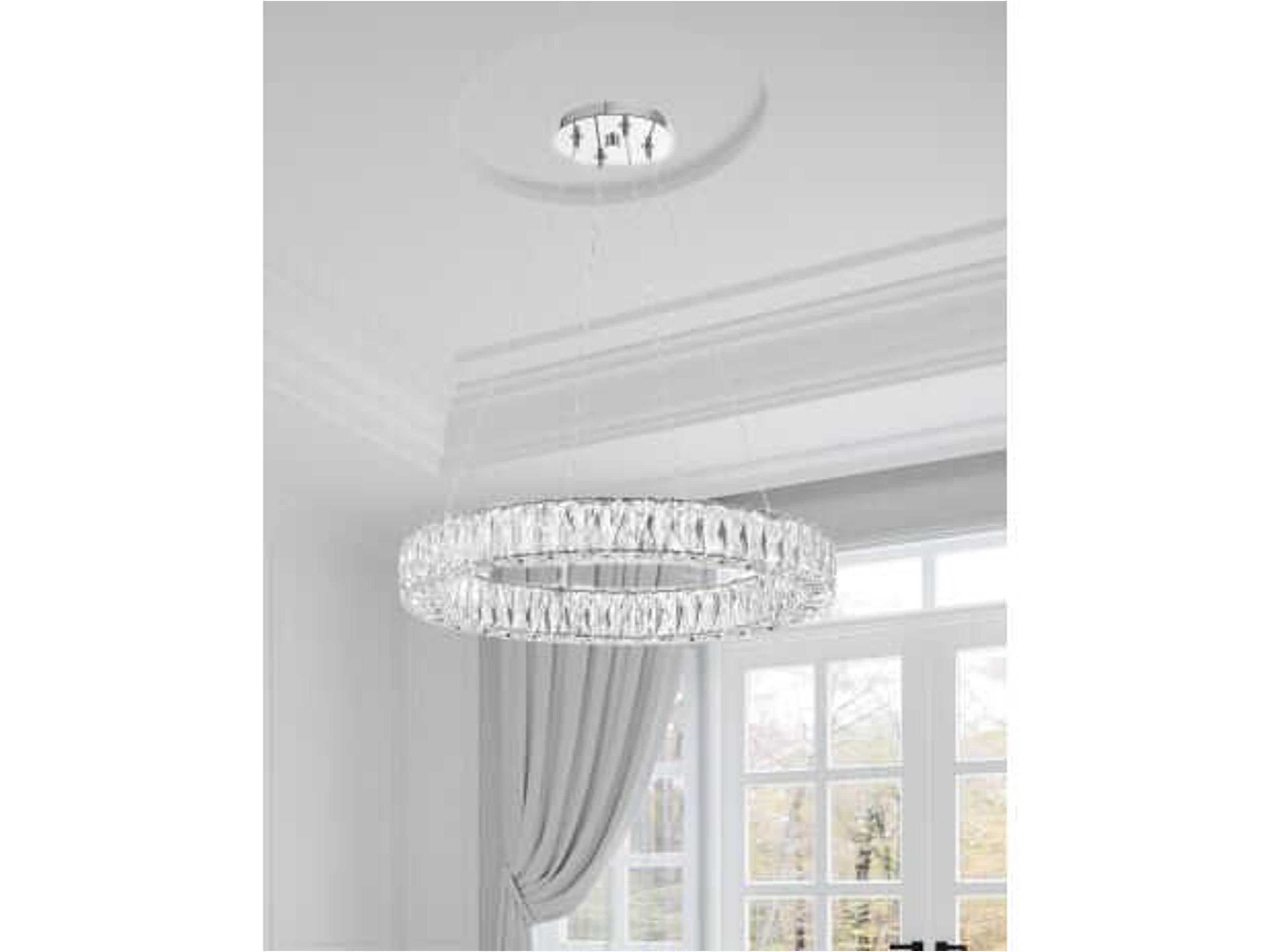 Crystorama Kinsley 1-Light Polished Chrome Round Pendant