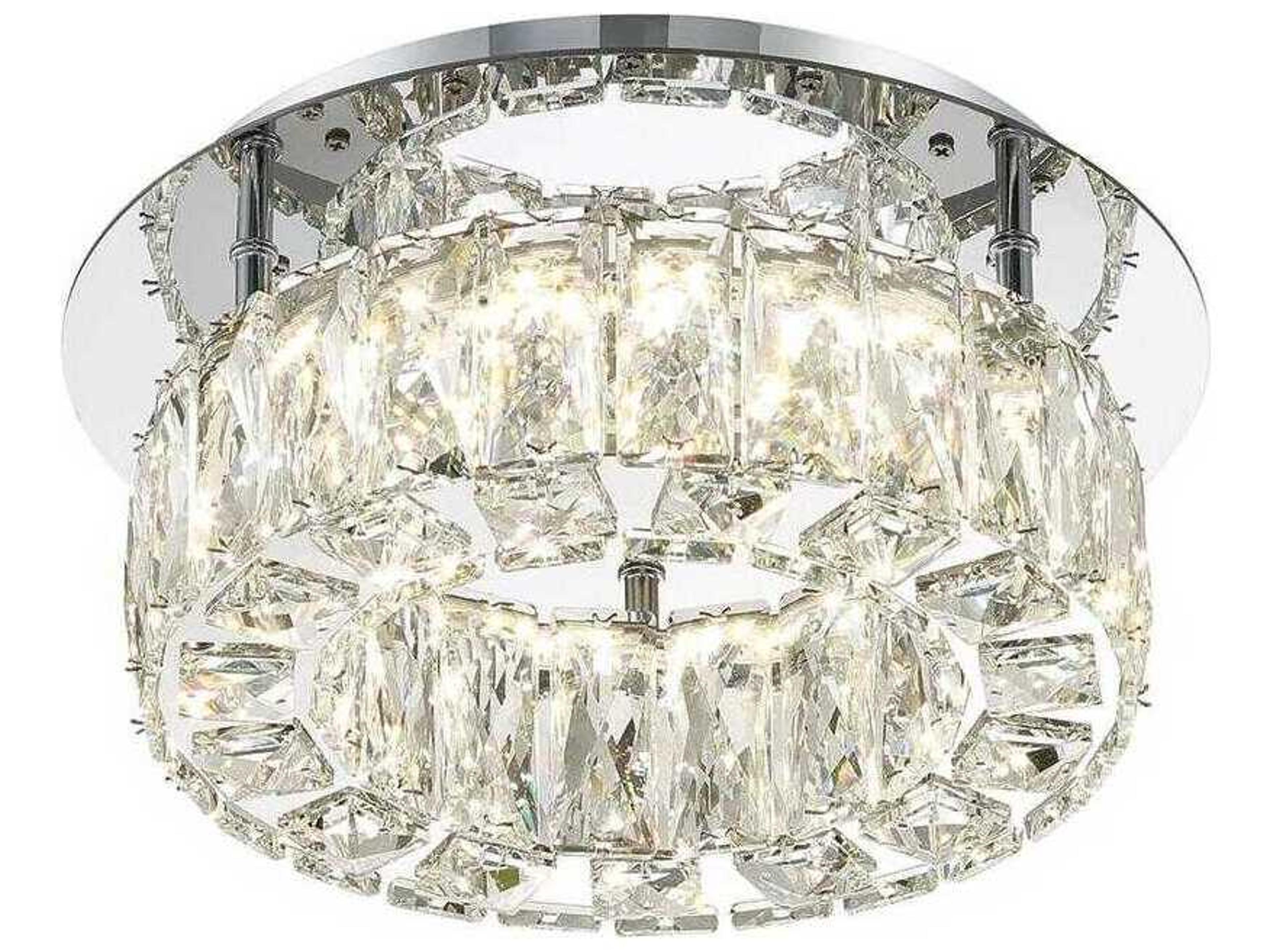 Crystorama Kinsley 1-Light Polished Chrome Round Flush Mount