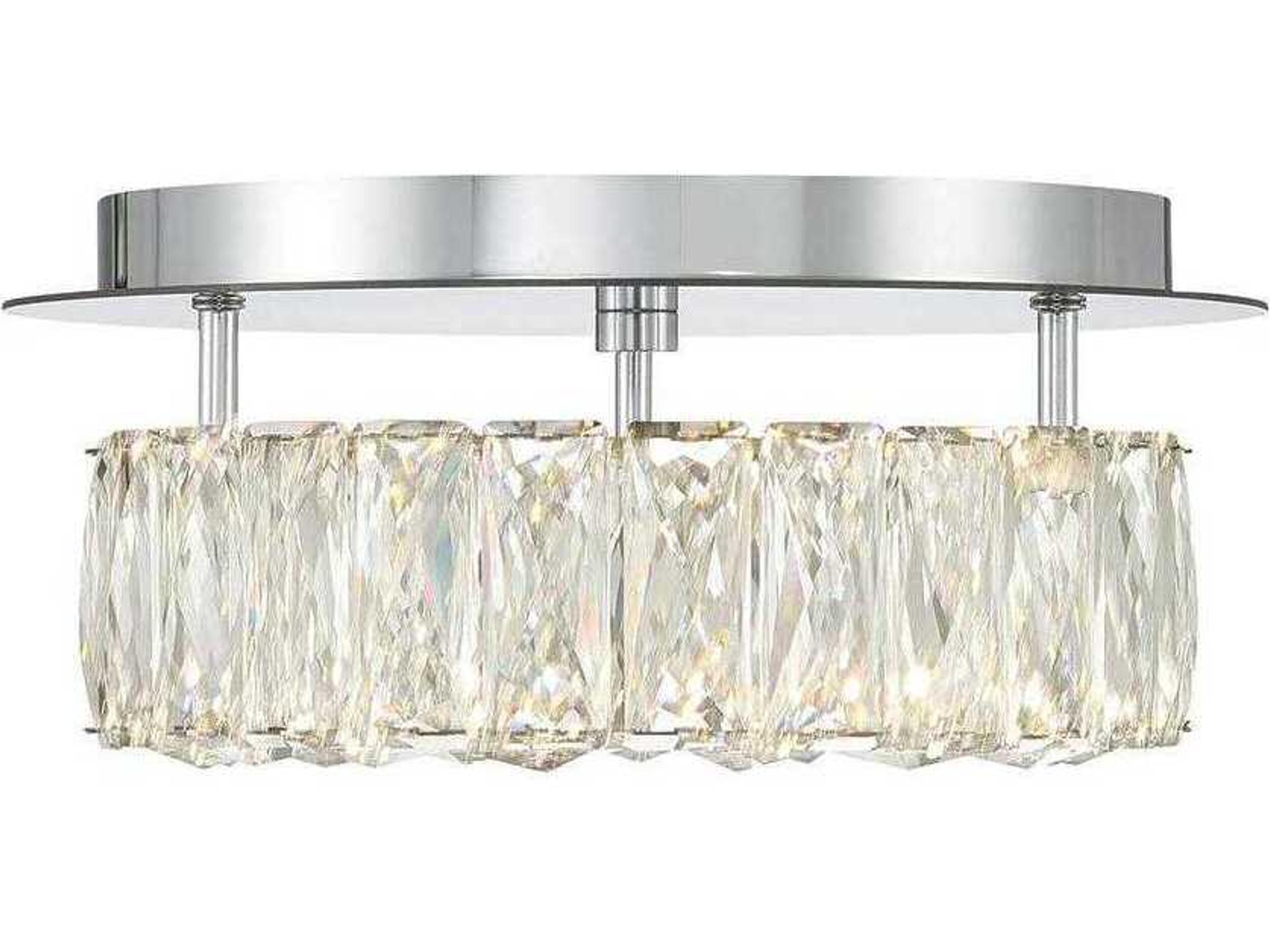 Crystorama Kinsley 1-Light Polished Chrome Round Flush Mount