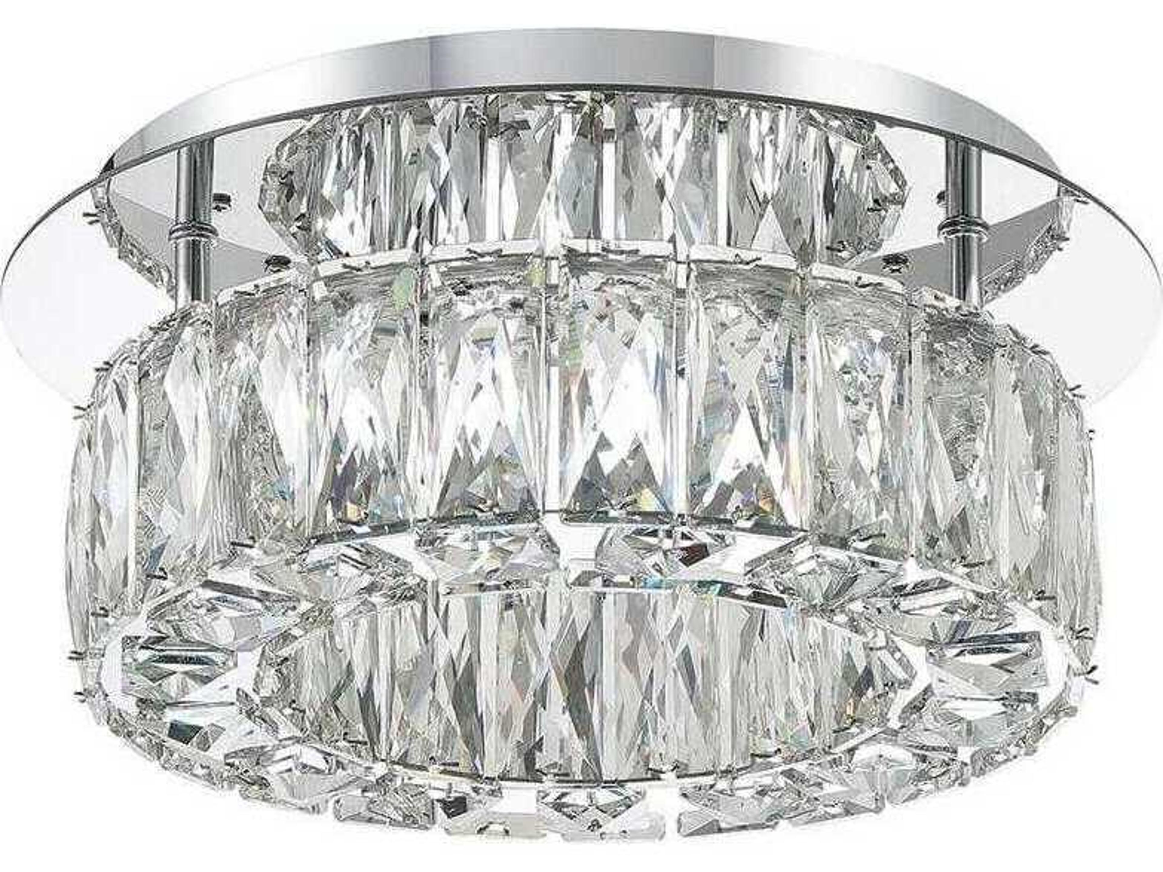 Crystorama Kinsley 1-Light Polished Chrome Round Flush Mount