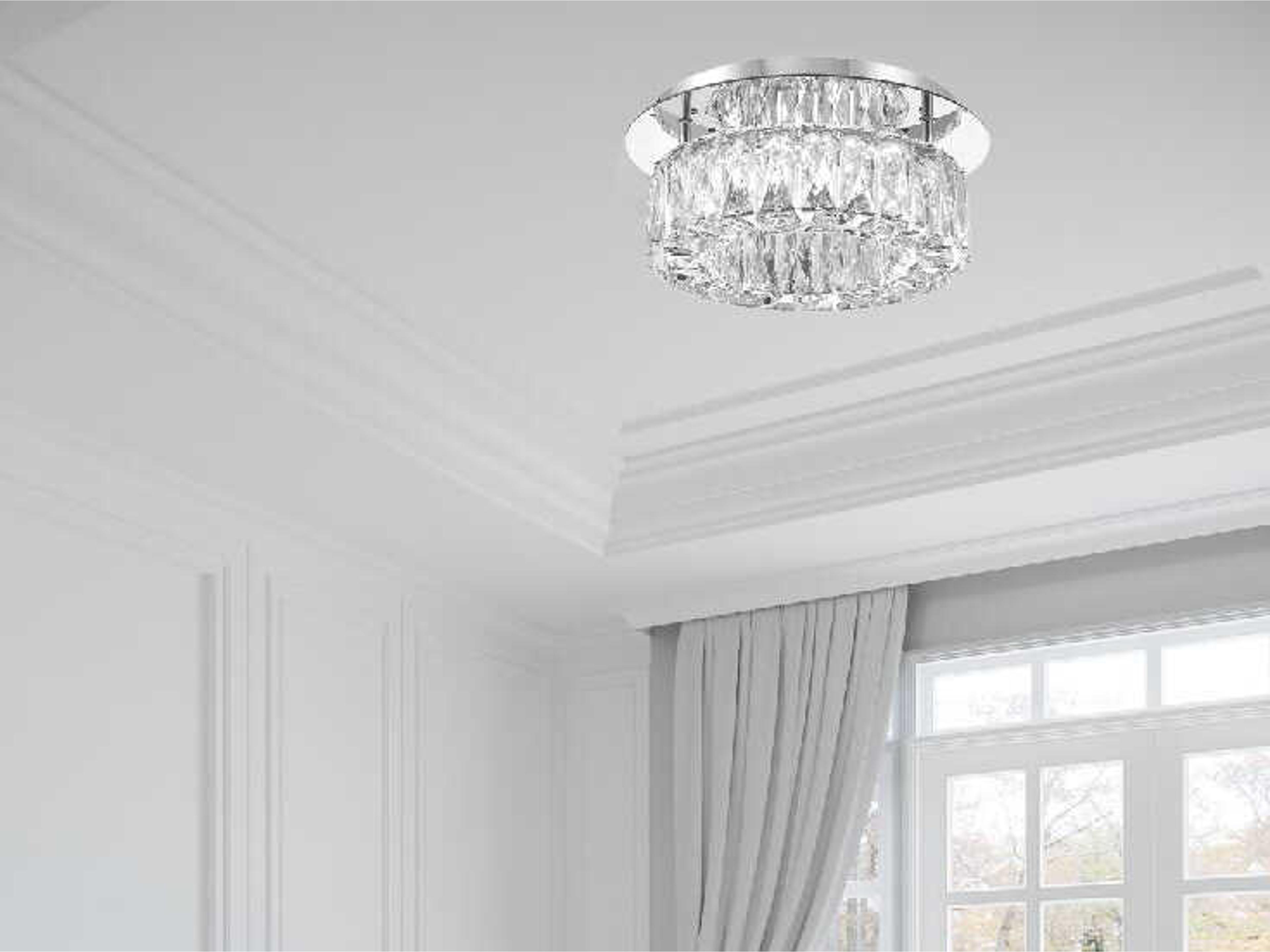 Crystorama Kinsley 1-Light Polished Chrome Round Flush Mount