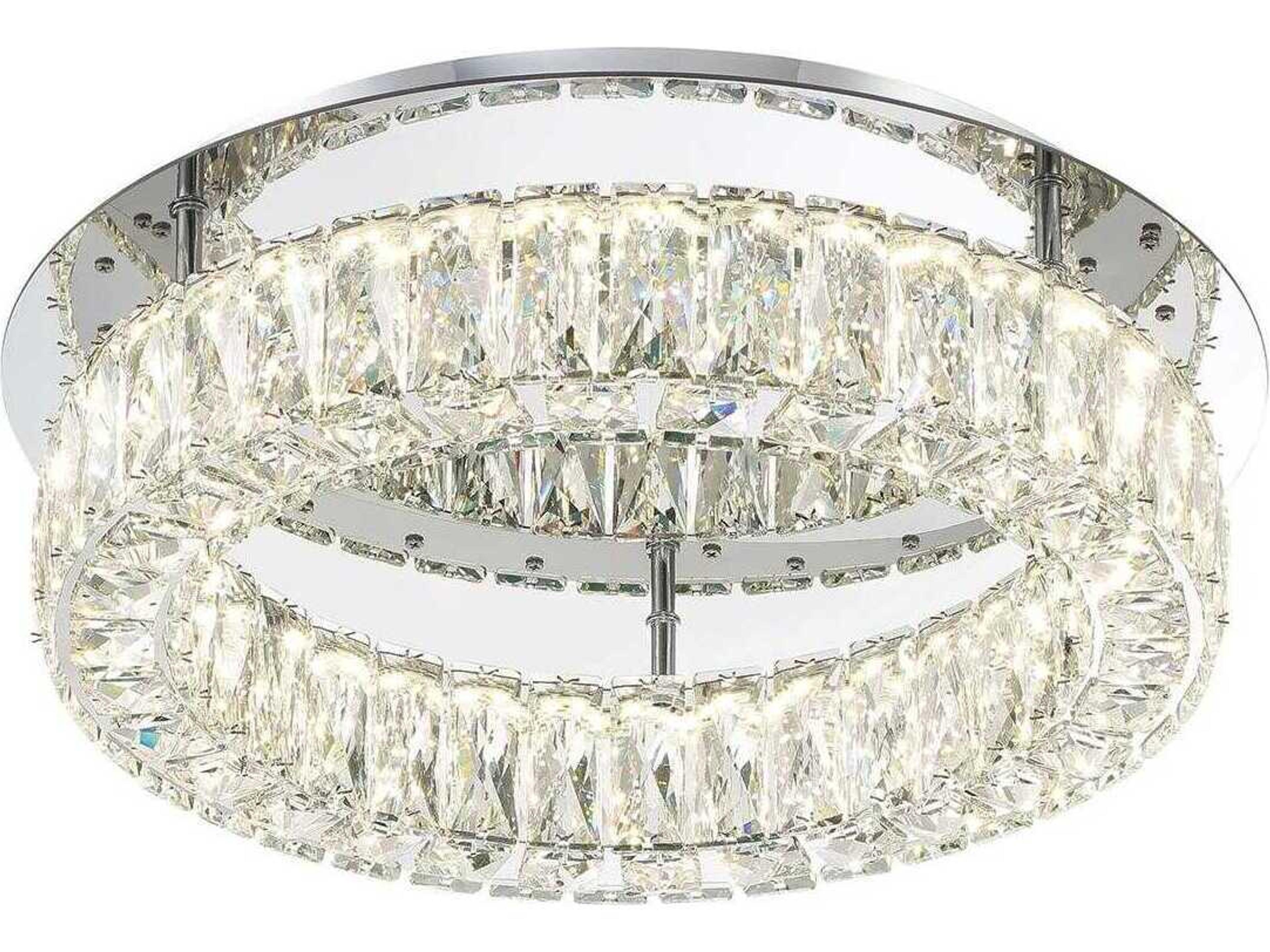 Crystorama Kinsley 1-Light Polished Chrome Round Flush Mount