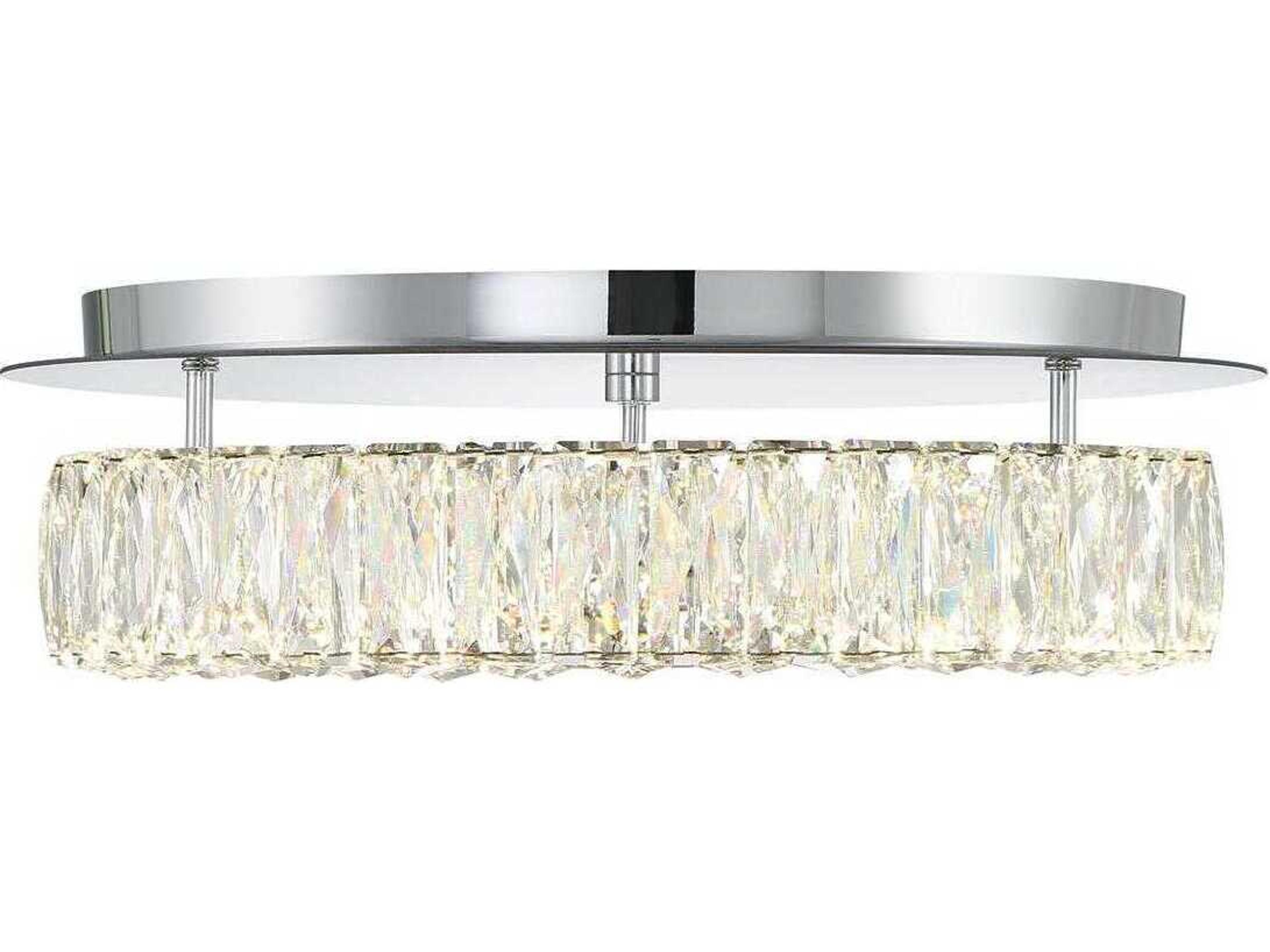 Crystorama Kinsley 1-Light Polished Chrome Round Flush Mount