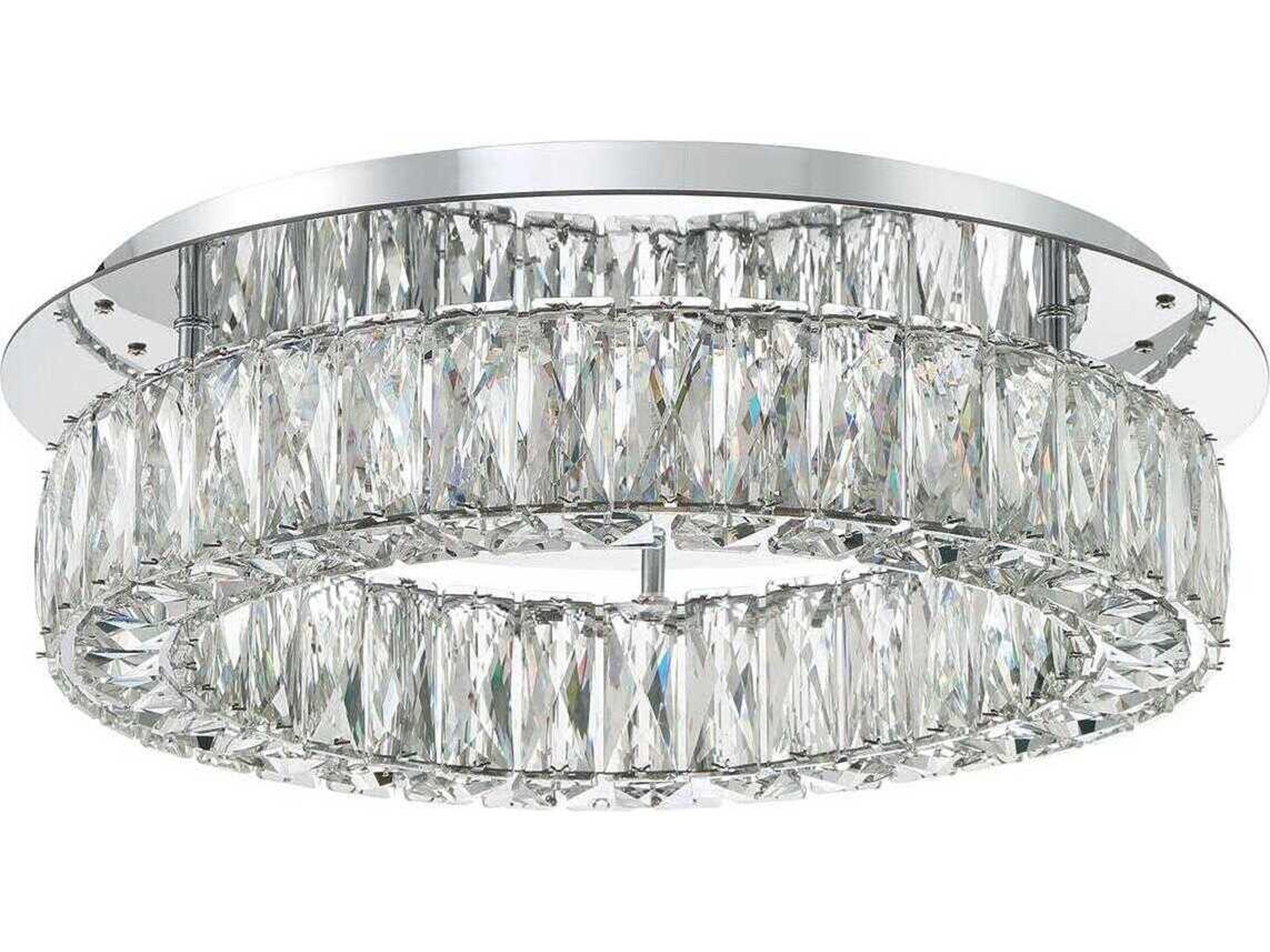 Crystorama Kinsley 1-Light Polished Chrome Round Flush Mount