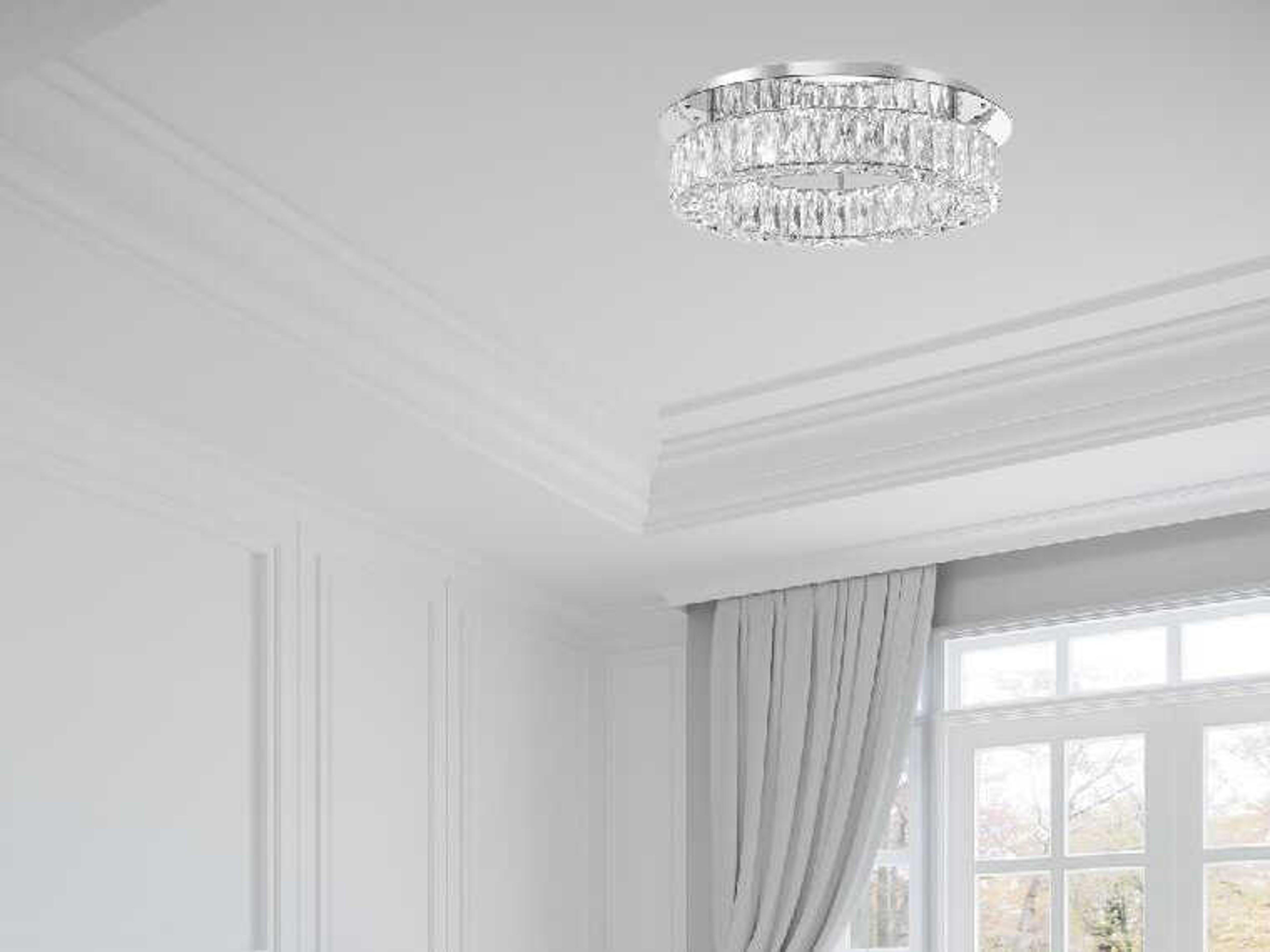 Crystorama Kinsley 1-Light Polished Chrome Round Flush Mount