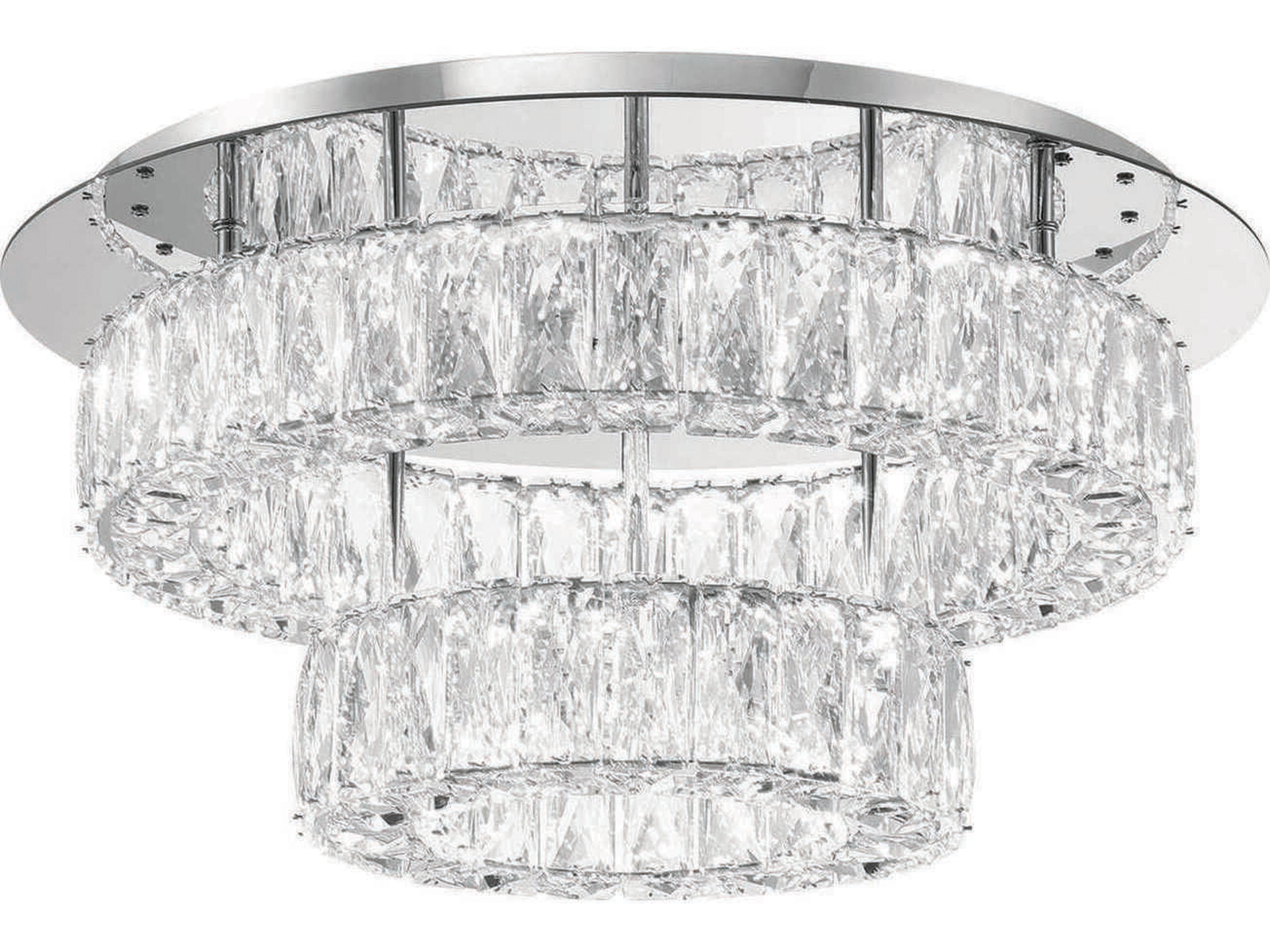 Kinsley 1-Light Polished Chrome Round Tiered Flush Mount