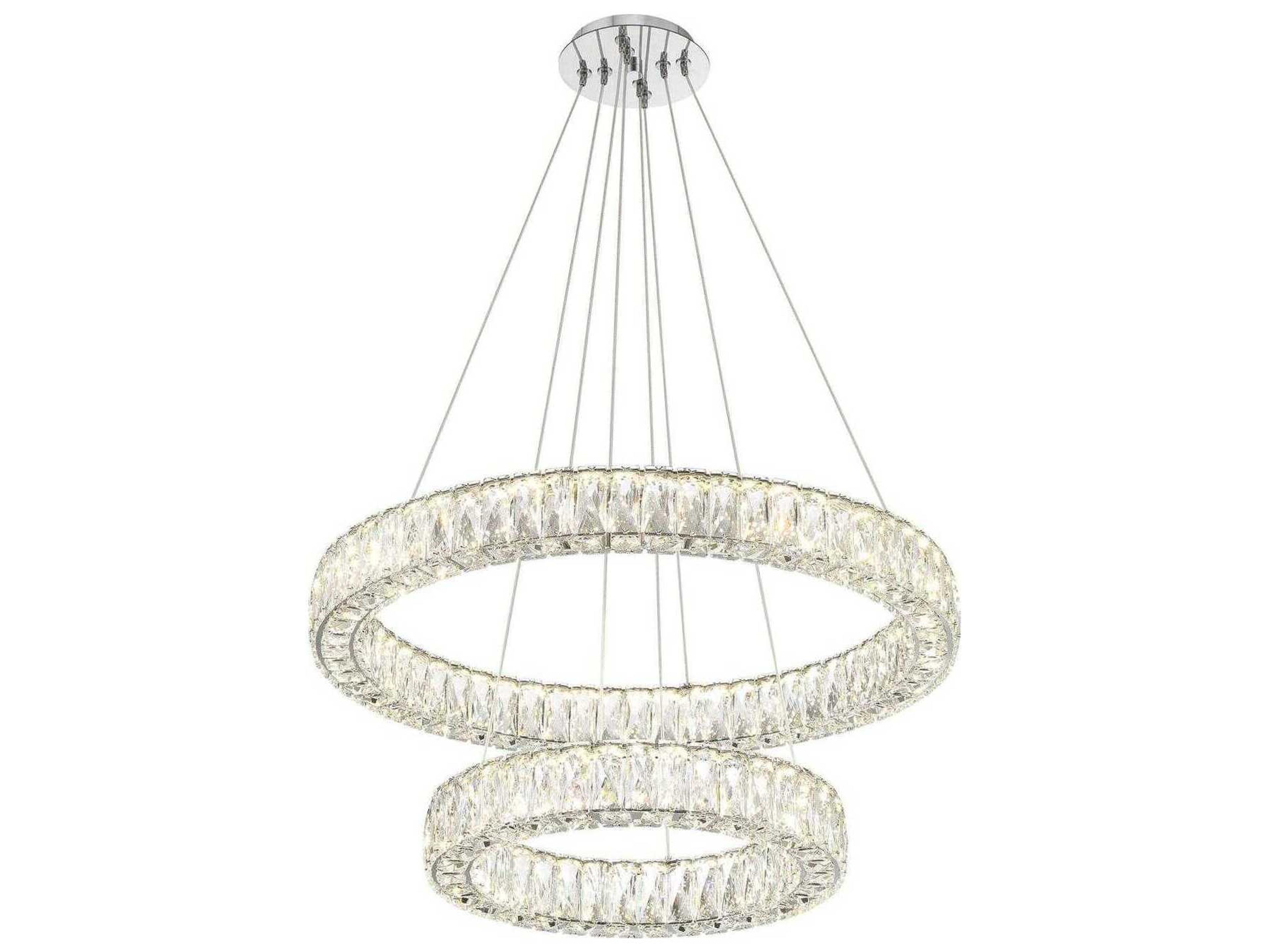 Crystorama Kinsley 1-Light Polished Chrome Round Tiered Pendant