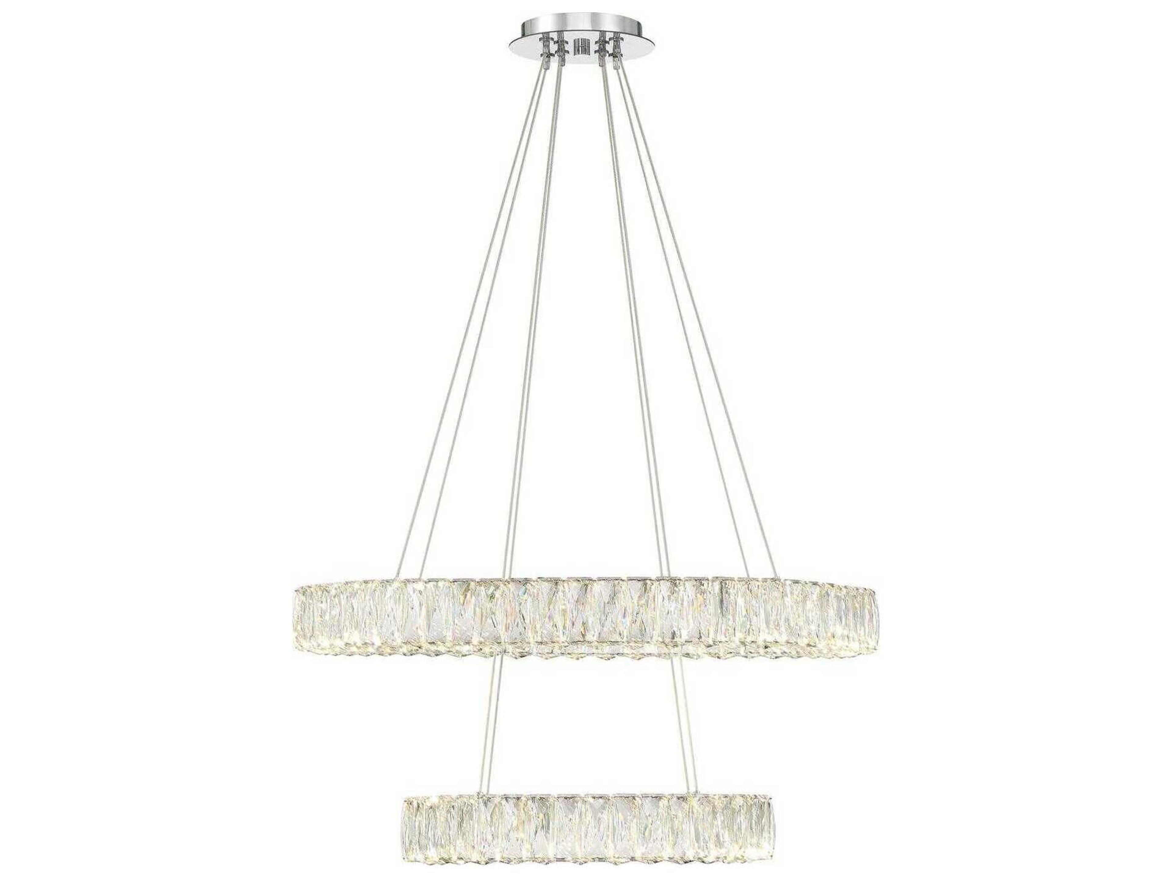 Crystorama Kinsley 1-Light Polished Chrome Round Tiered Pendant