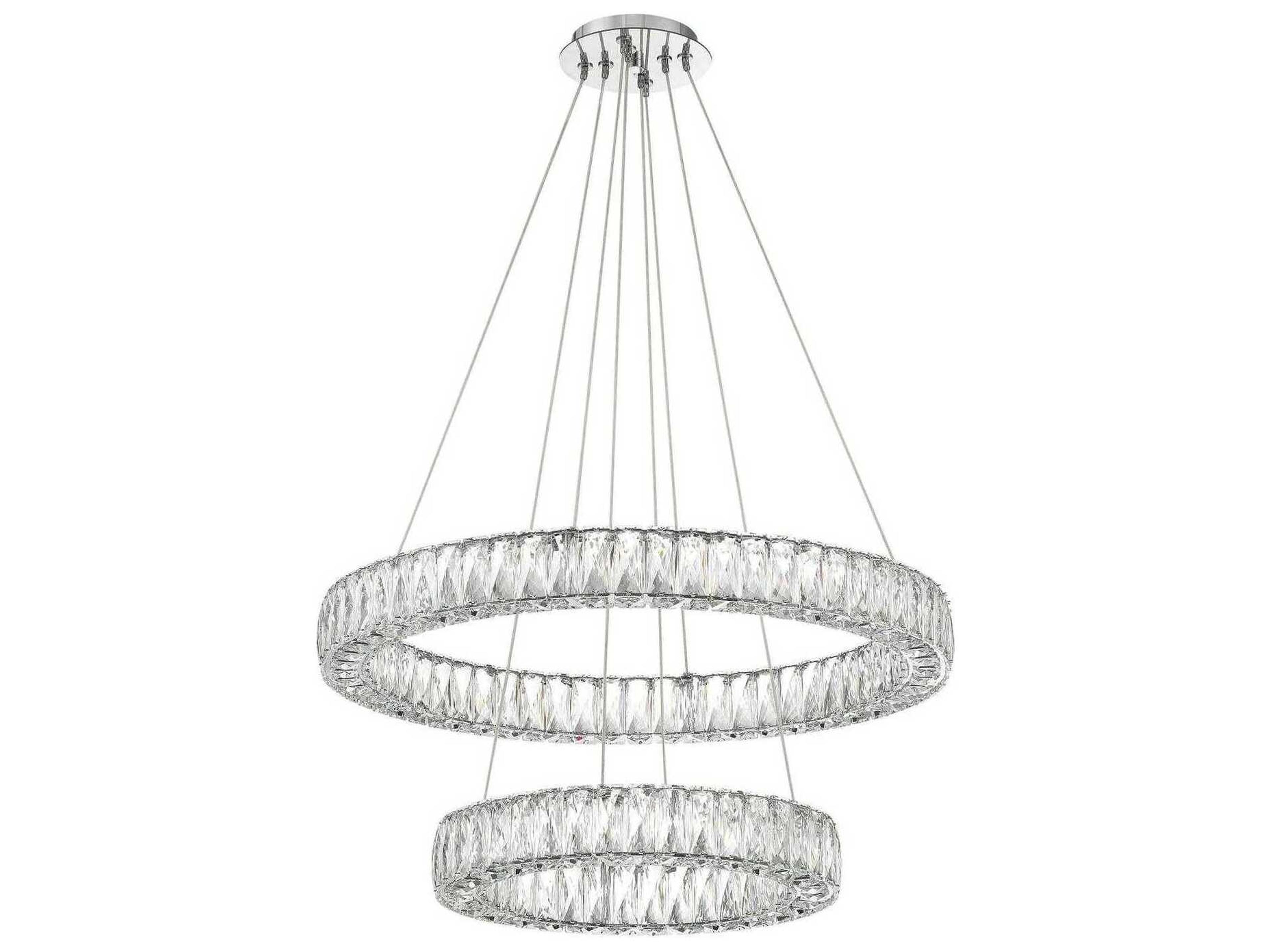 Crystorama Kinsley 1-Light Polished Chrome Round Tiered Pendant