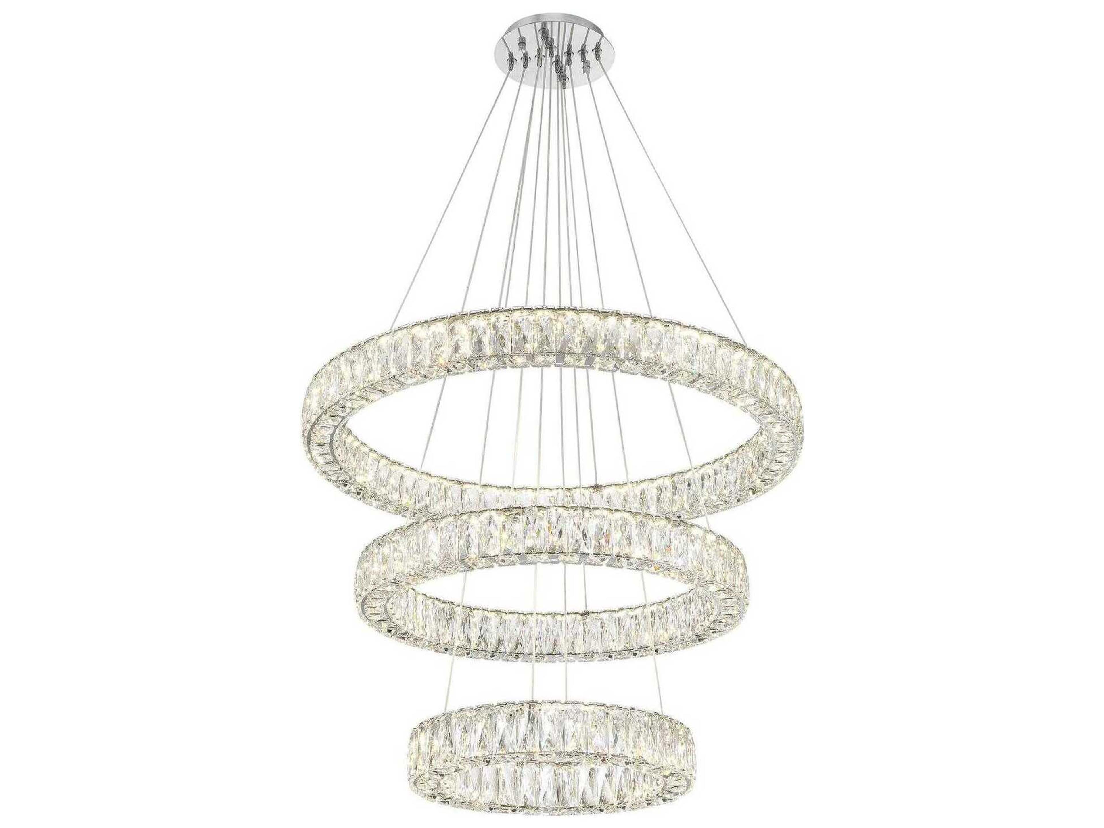Crystorama Kinsley 1-Light Polished Chrome Round Tiered Pendant
