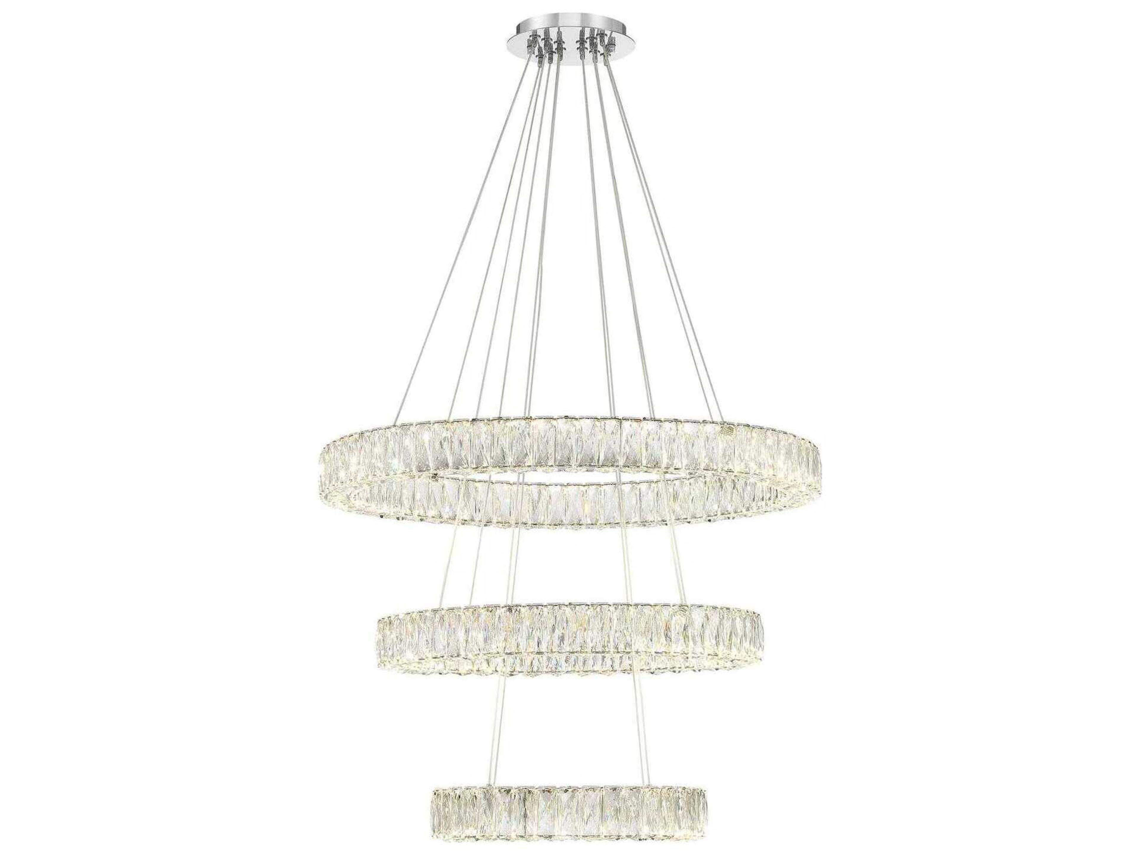 Crystorama Kinsley 1-Light Polished Chrome Round Tiered Pendant