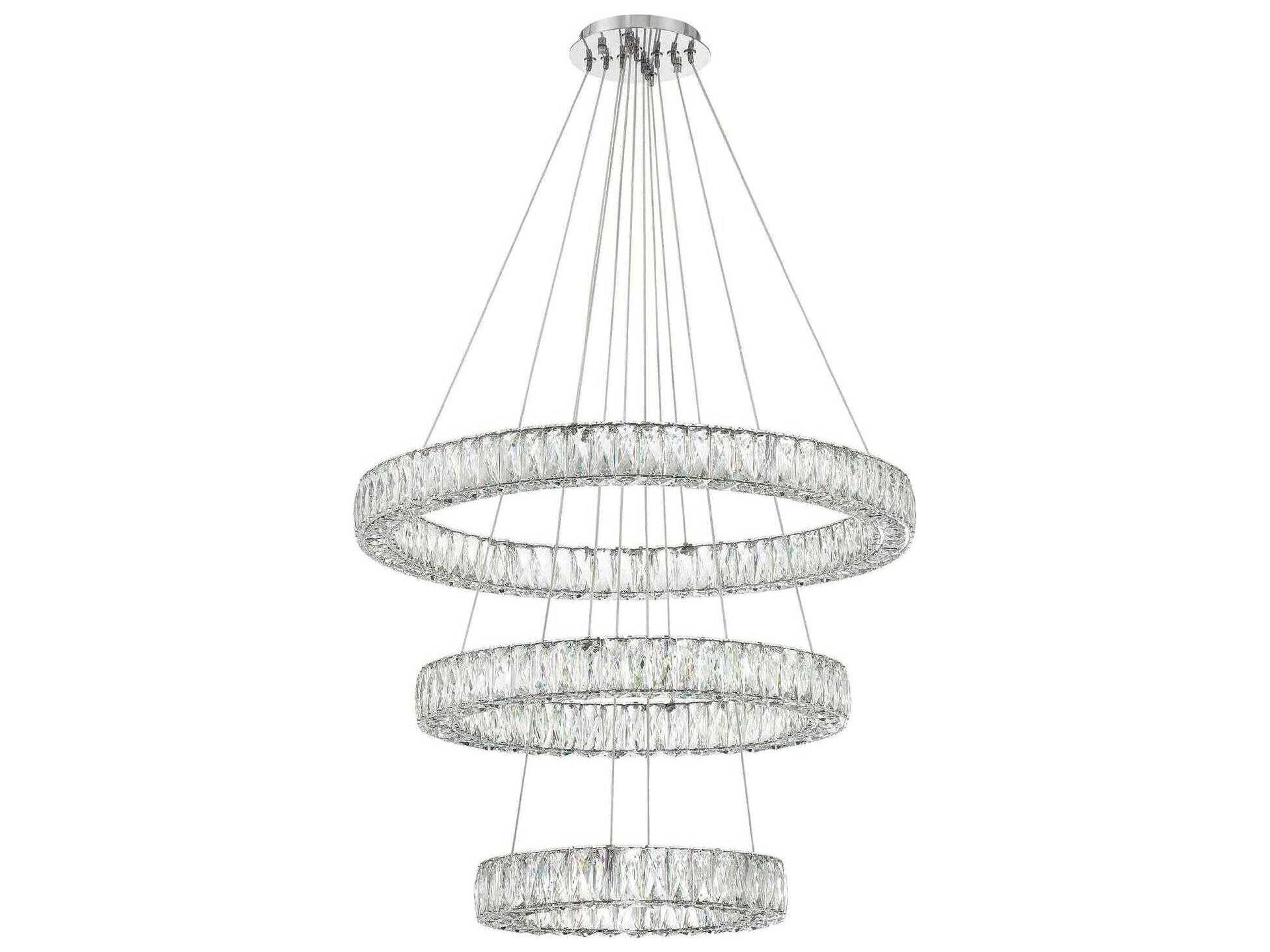 Crystorama Kinsley 1-Light Polished Chrome Round Tiered Pendant