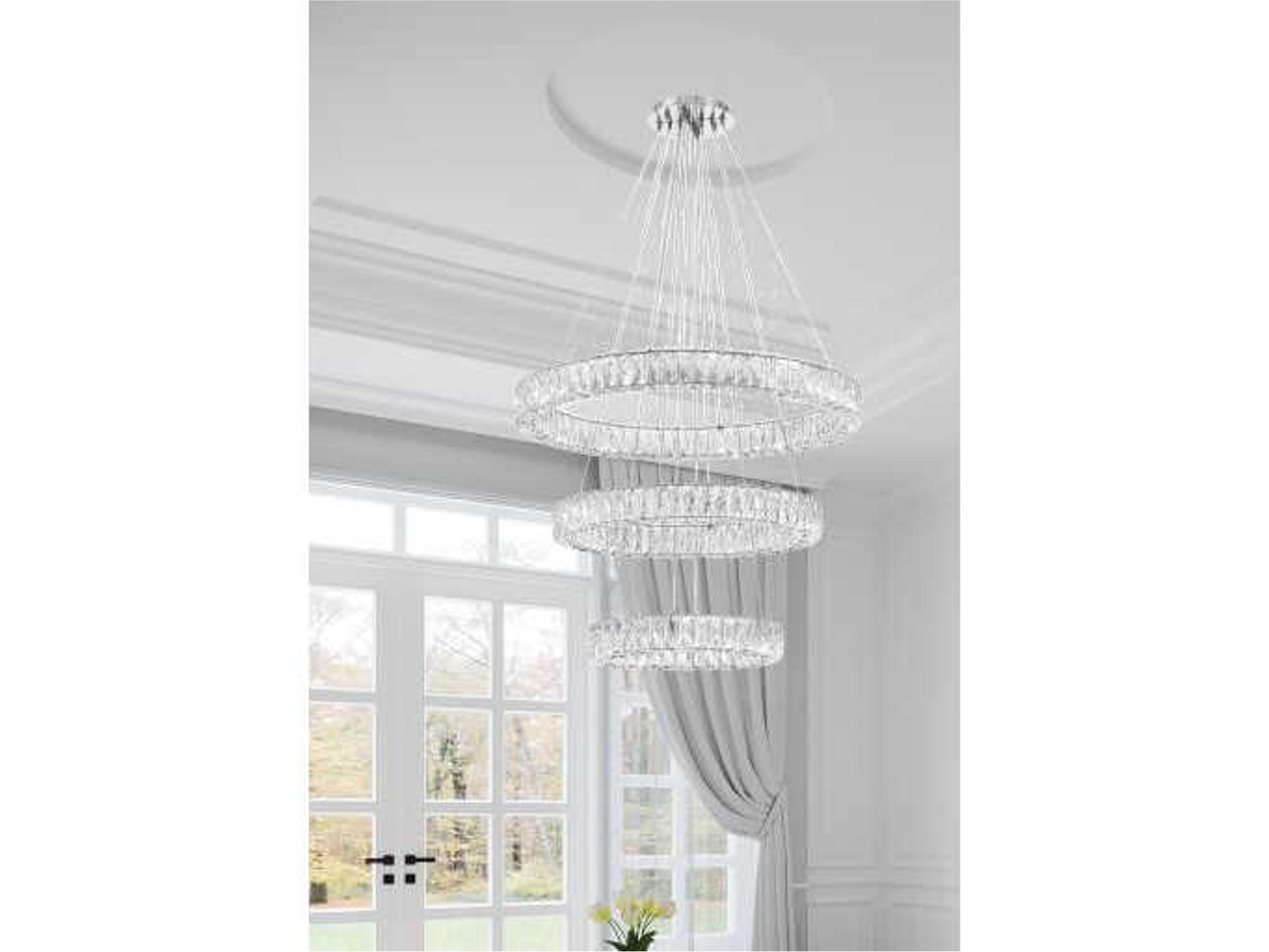 Crystorama Kinsley 1-Light Polished Chrome Round Tiered Pendant