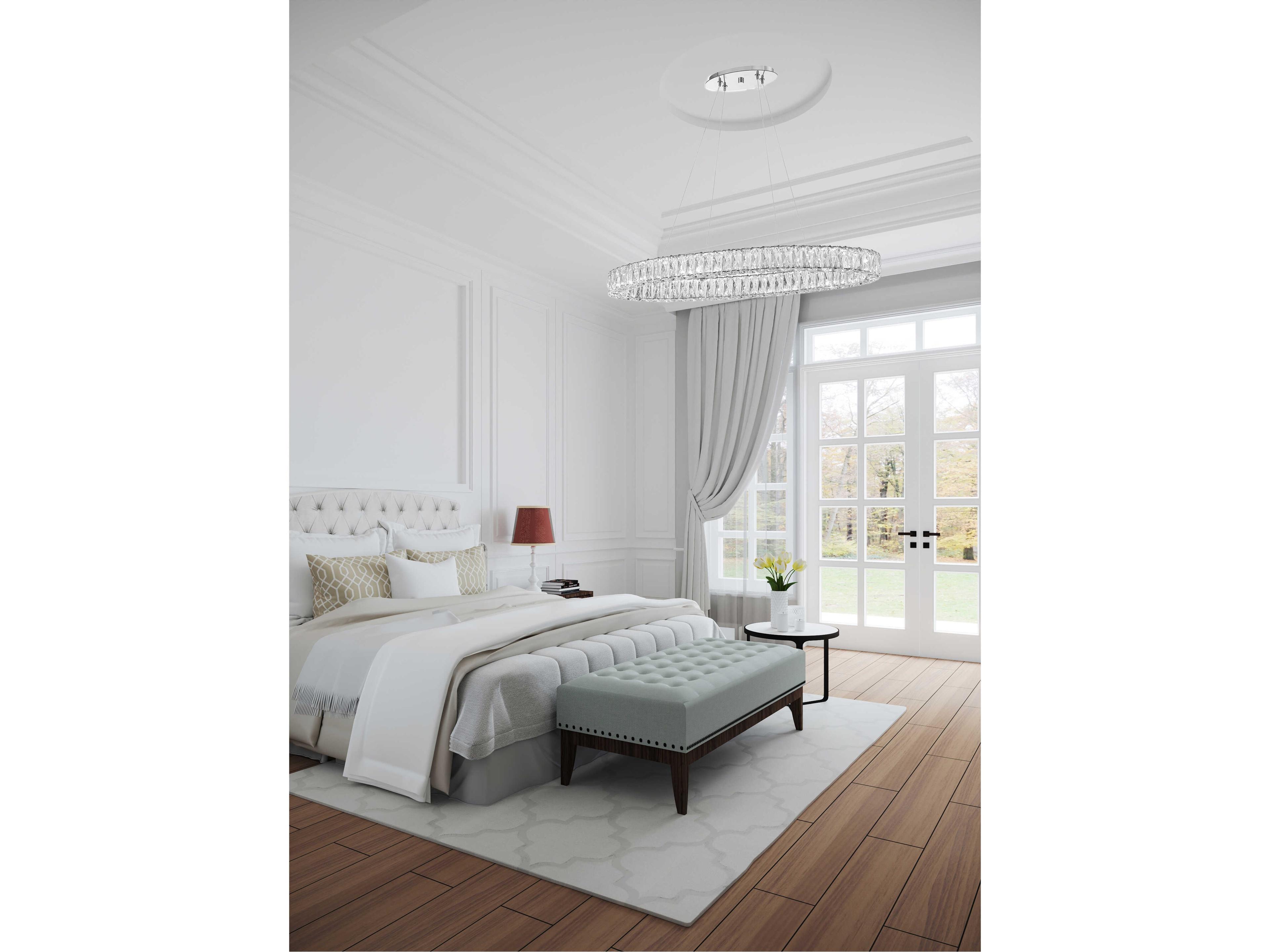 Crystorama Kinsley 1-Light Polished Chrome Island Pendant