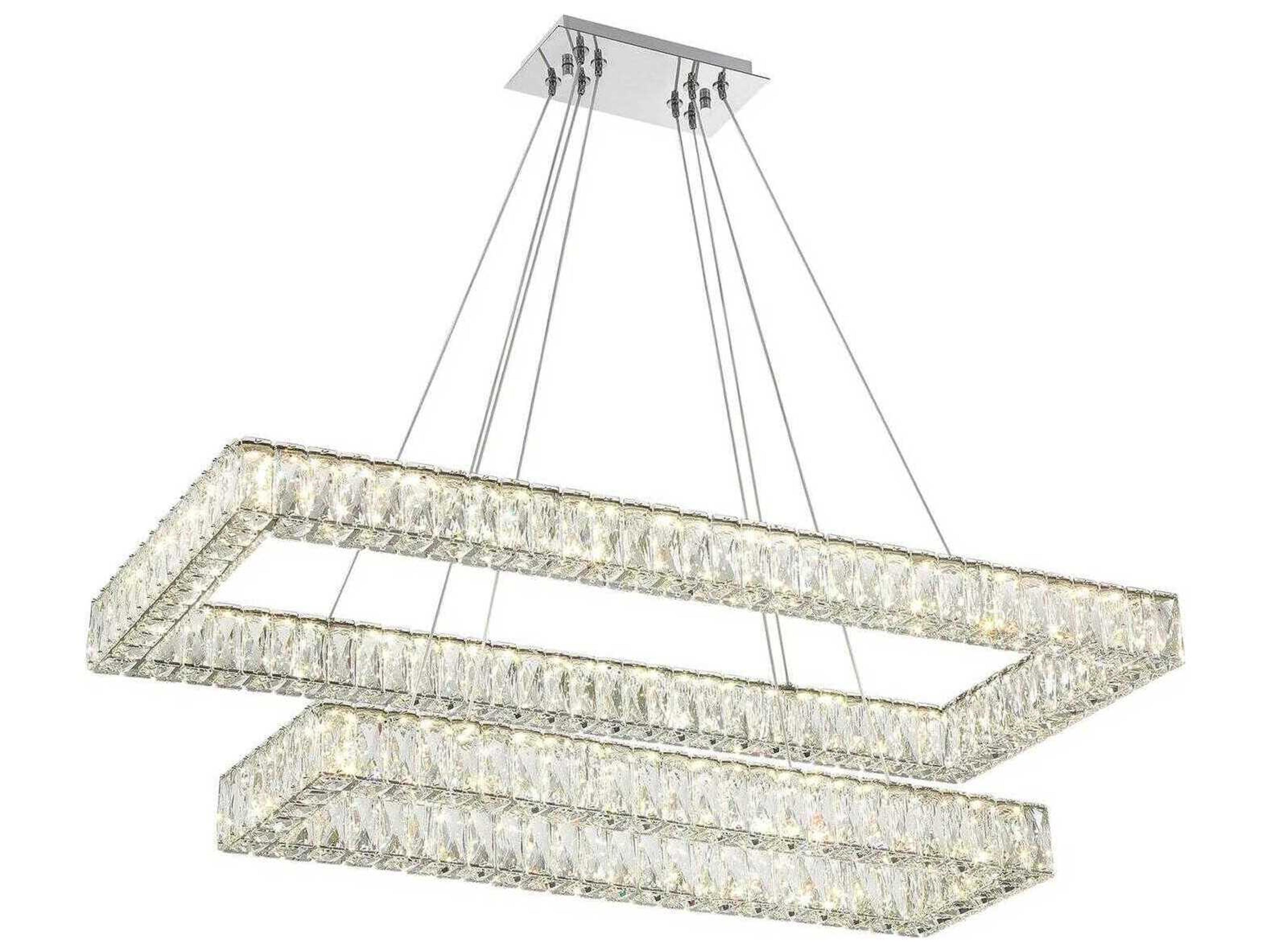 Crystorama Kinsley 1-Light Polished Chrome Tiered Island Pendant