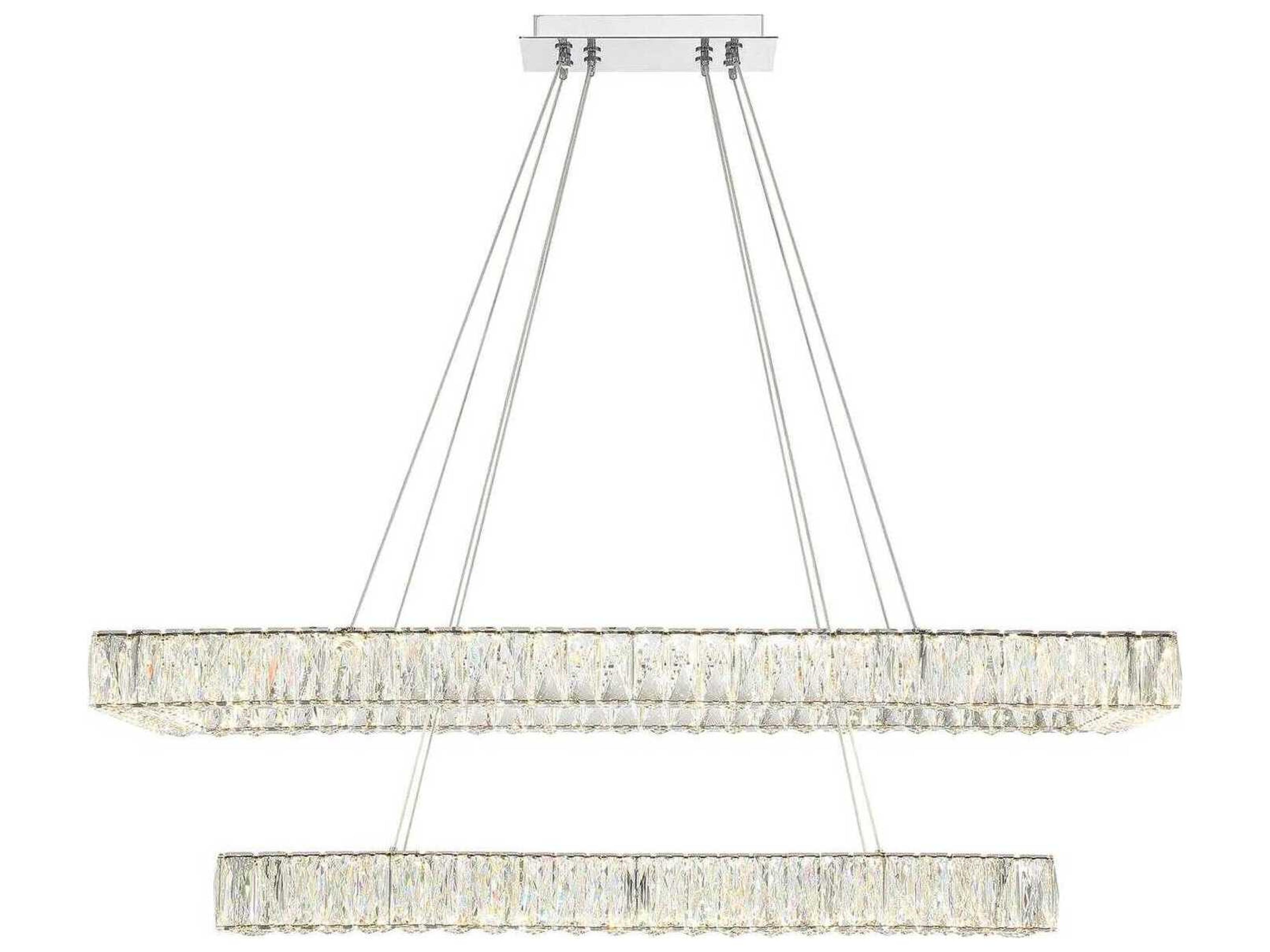 Crystorama Kinsley 1-Light Polished Chrome Tiered Island Pendant
