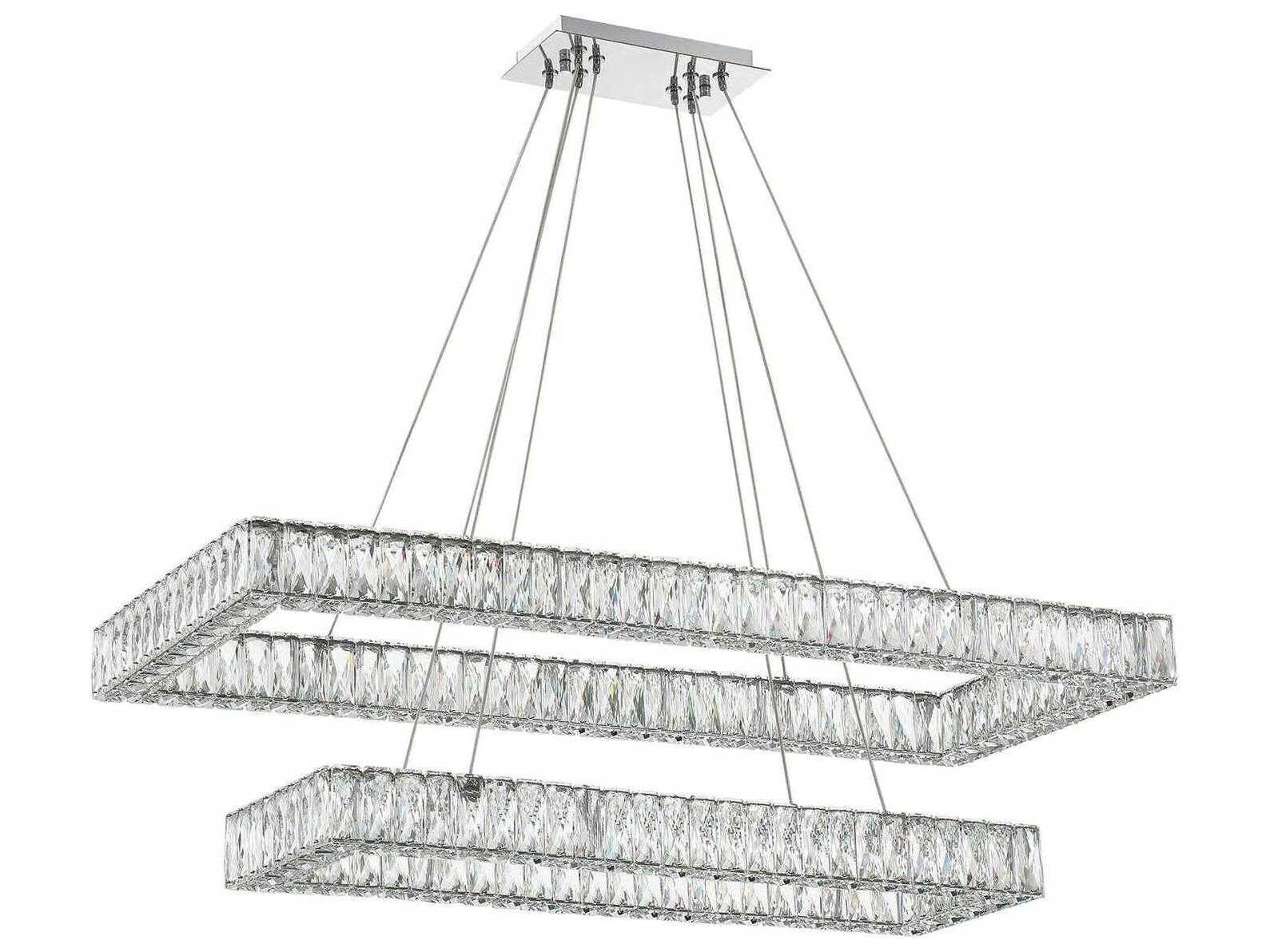 Crystorama Kinsley 1-Light Polished Chrome Tiered Island Pendant