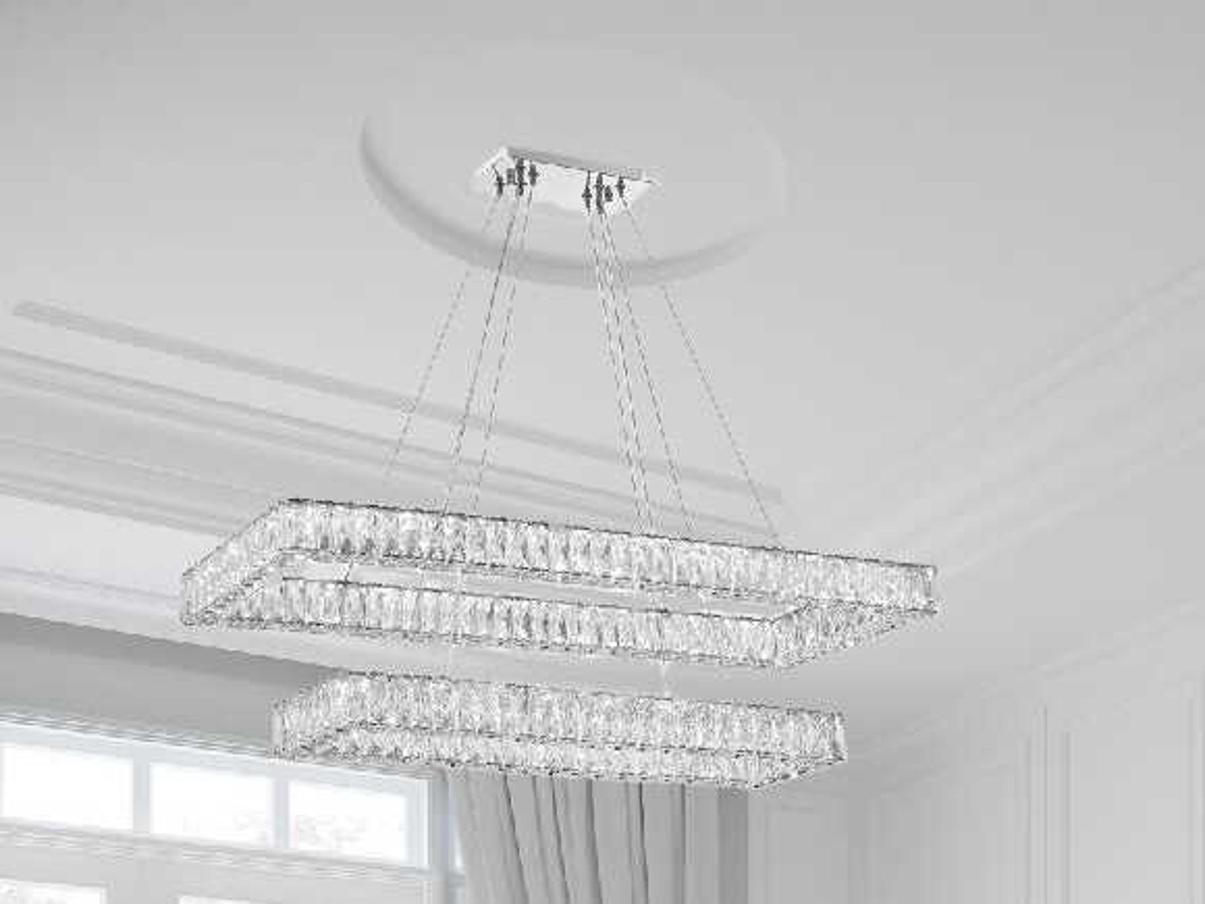 Crystorama Kinsley 1-Light Polished Chrome Tiered Island Pendant