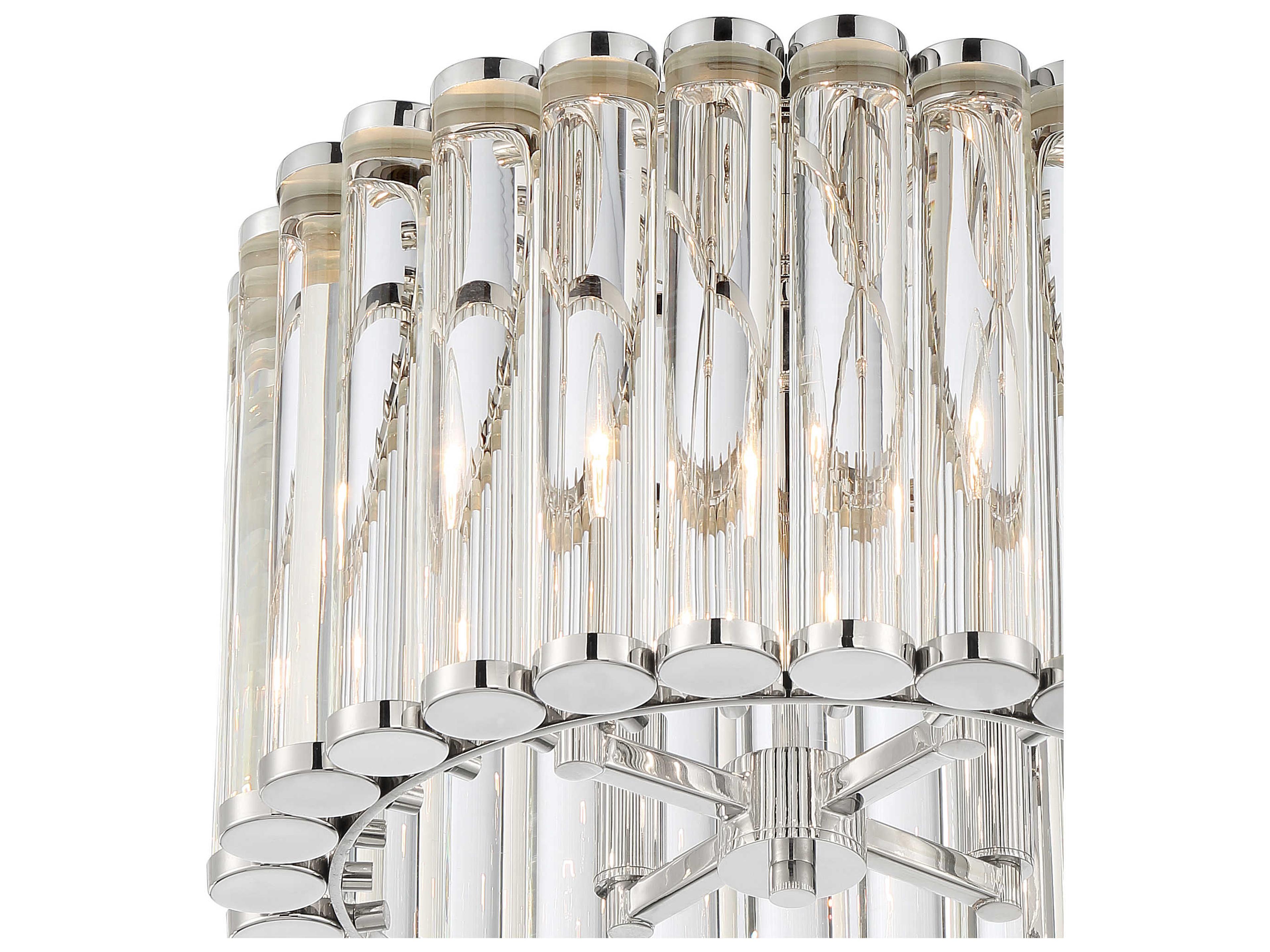 Crystorama Elliot 4-Light Polished Nickel Glass Drum Flush Mount