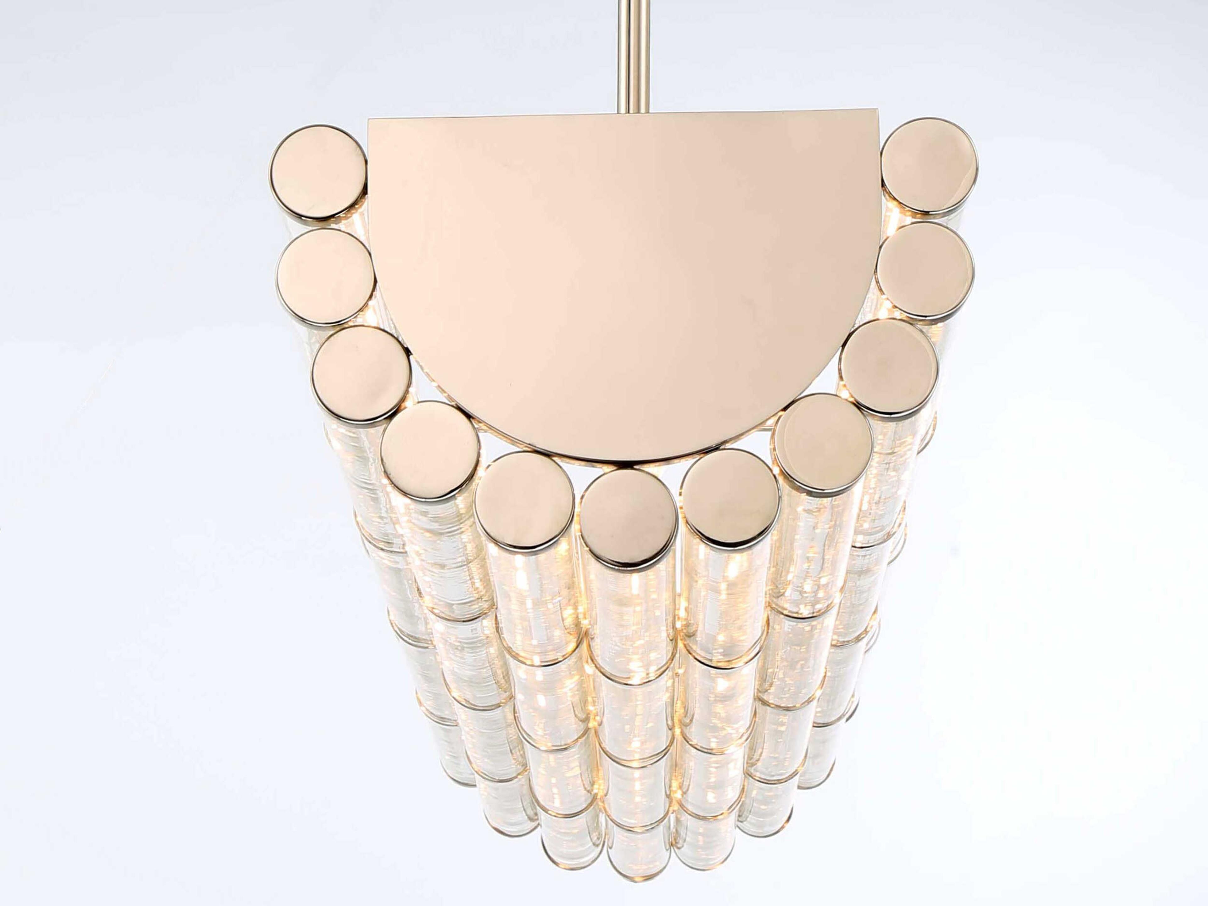 Crystorama Elliot 6-Light Polished Nickel Glass Geometric Island Pendant