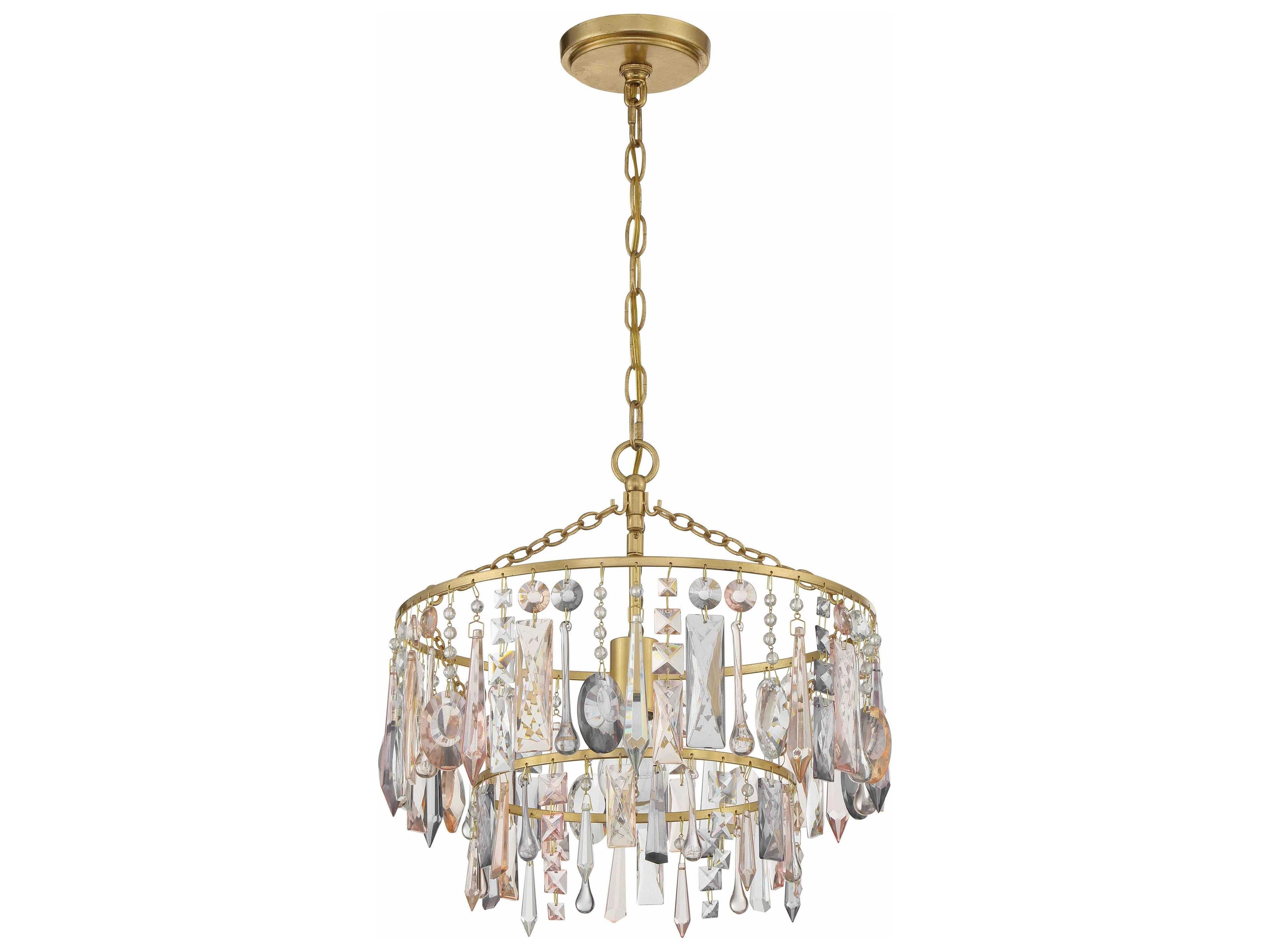 Crystorama Elsa 1-Light Antique Gold Crystal Pendant