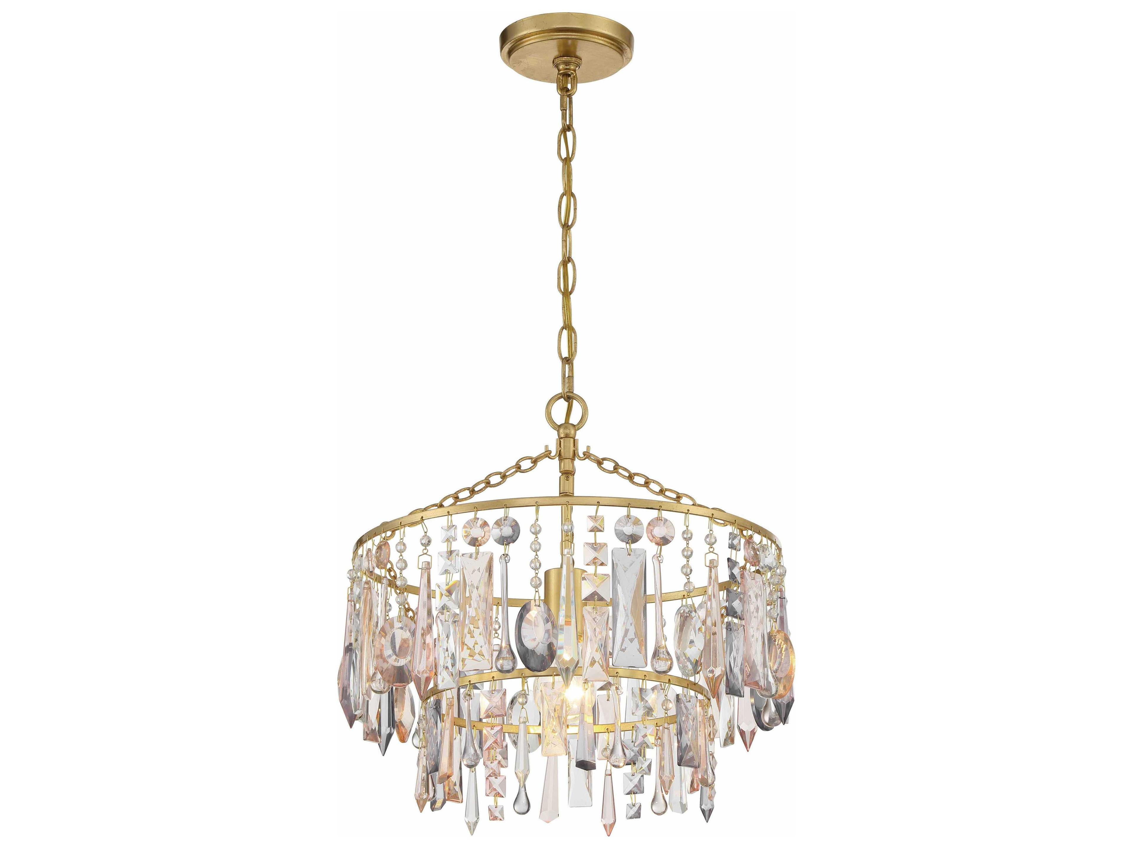 Crystorama Elsa 1-Light Antique Gold Crystal Pendant