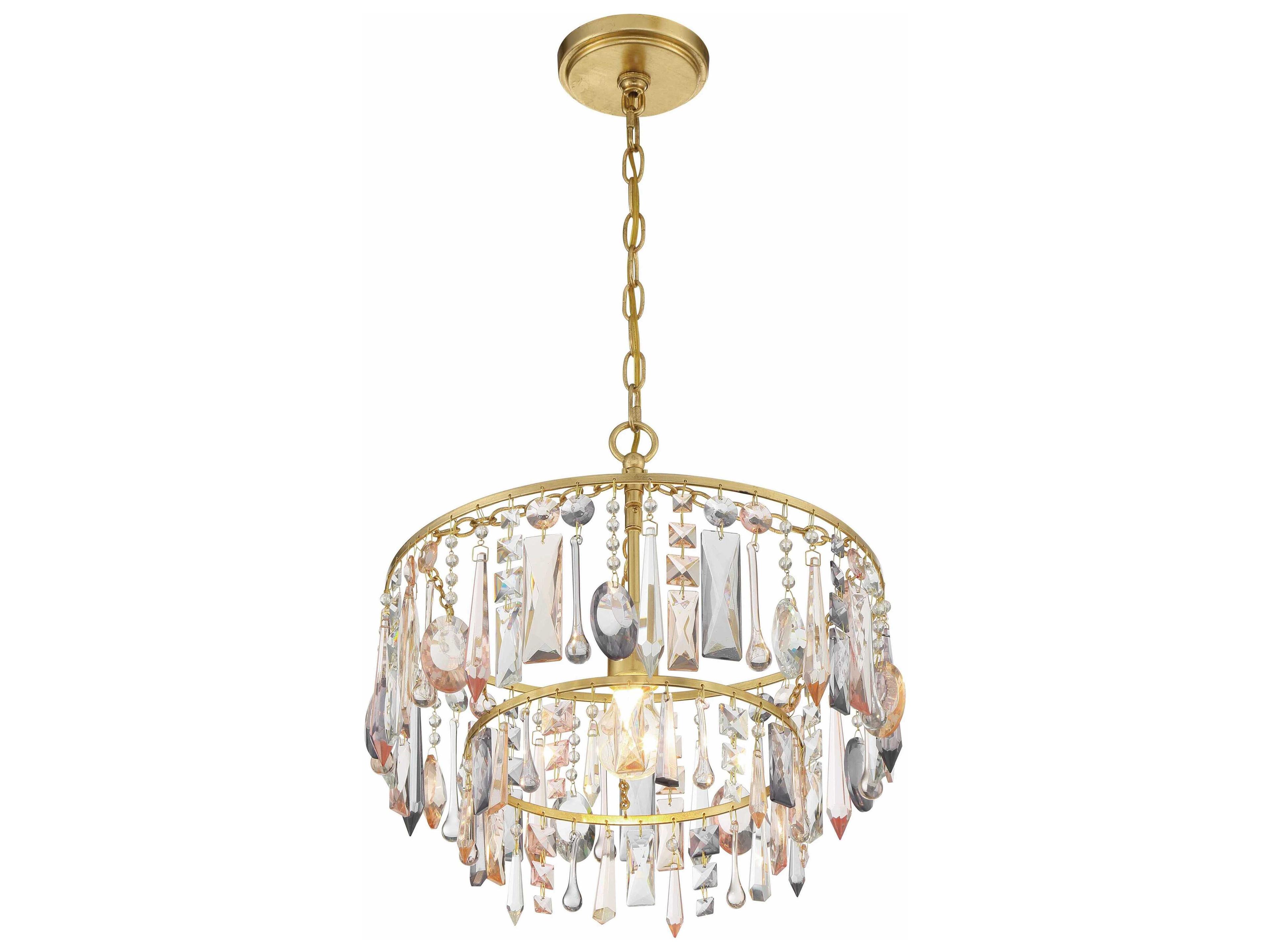 Crystorama Elsa 1-Light Antique Gold Crystal Pendant